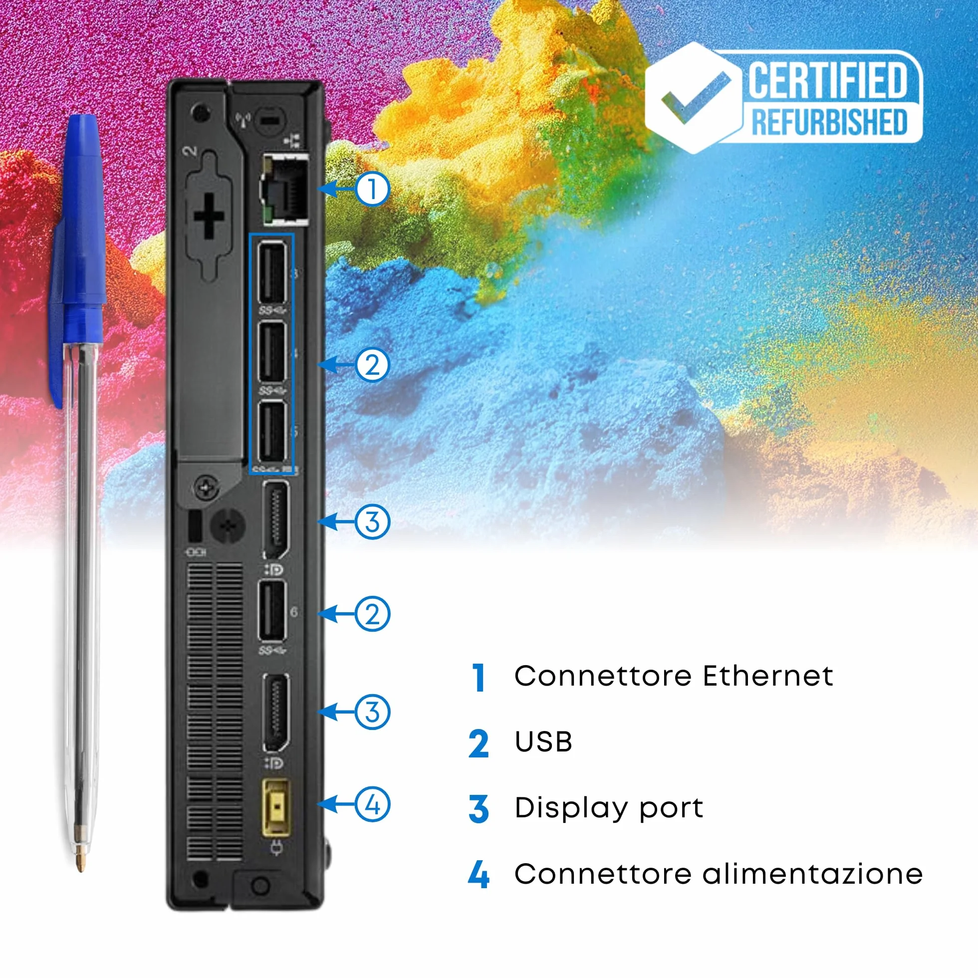 Lenovo Thinkcentre i5-6400 8GB RAM 256GB SSD NVMe 24" Monitor Mouse Tastiera Ricondizionato