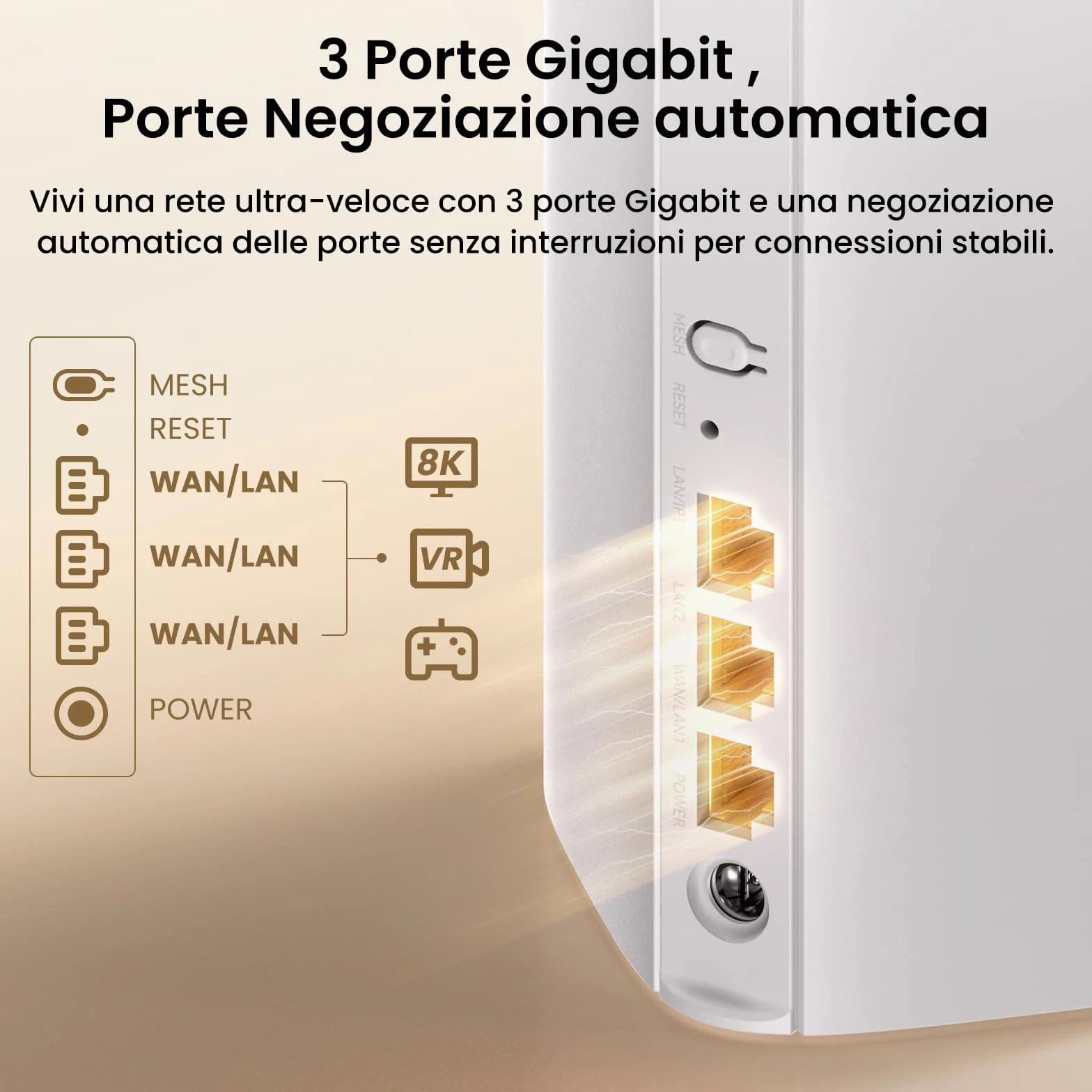 Tenda Nova ME3 Pro 7 Sistema WiFi Mesh - BE3600 Dual Band (2.4GHz: 688Mbps, 5GHz: 2882Mbps), copertura per 2-3 camere da letto - 3 porte Gigabit per unità, NFC, WPA3, confezione da 2