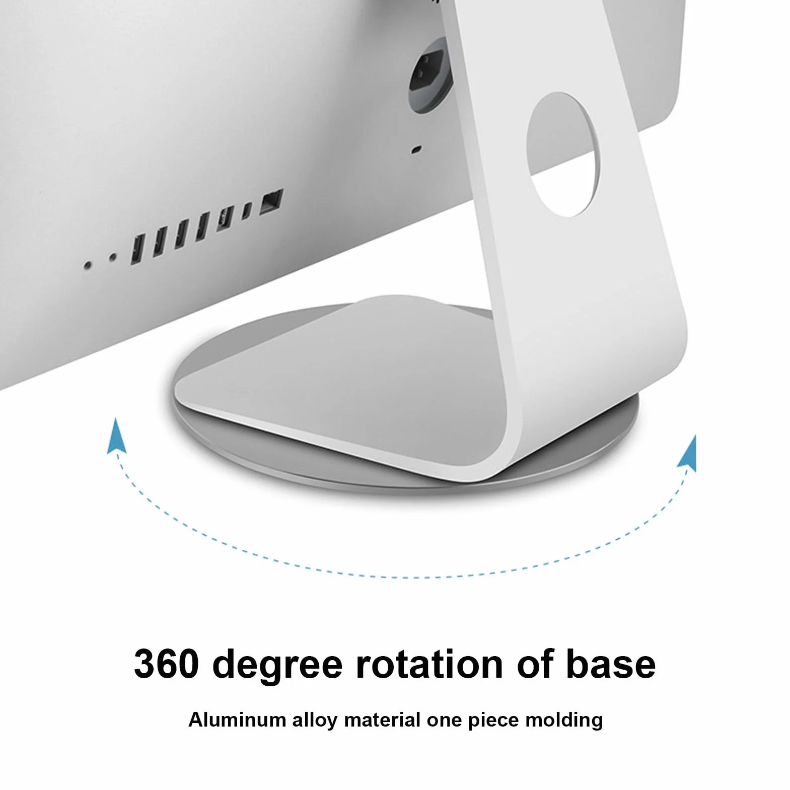 Base di Rotazione del Monitor del Computer, Base Girevole del Monitor di Rotazione di 360 Gradi in Lega di Alluminio Tutto in Un Supporto per Schermo per Laptop