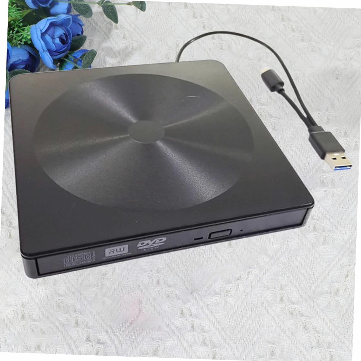 jojofuny Masterizzatore Dvd Esterno Typec Nero USB 3.0 Unità Ottica Abs per Desktop e Laptop senza Necessità di Driver Multi Funzione