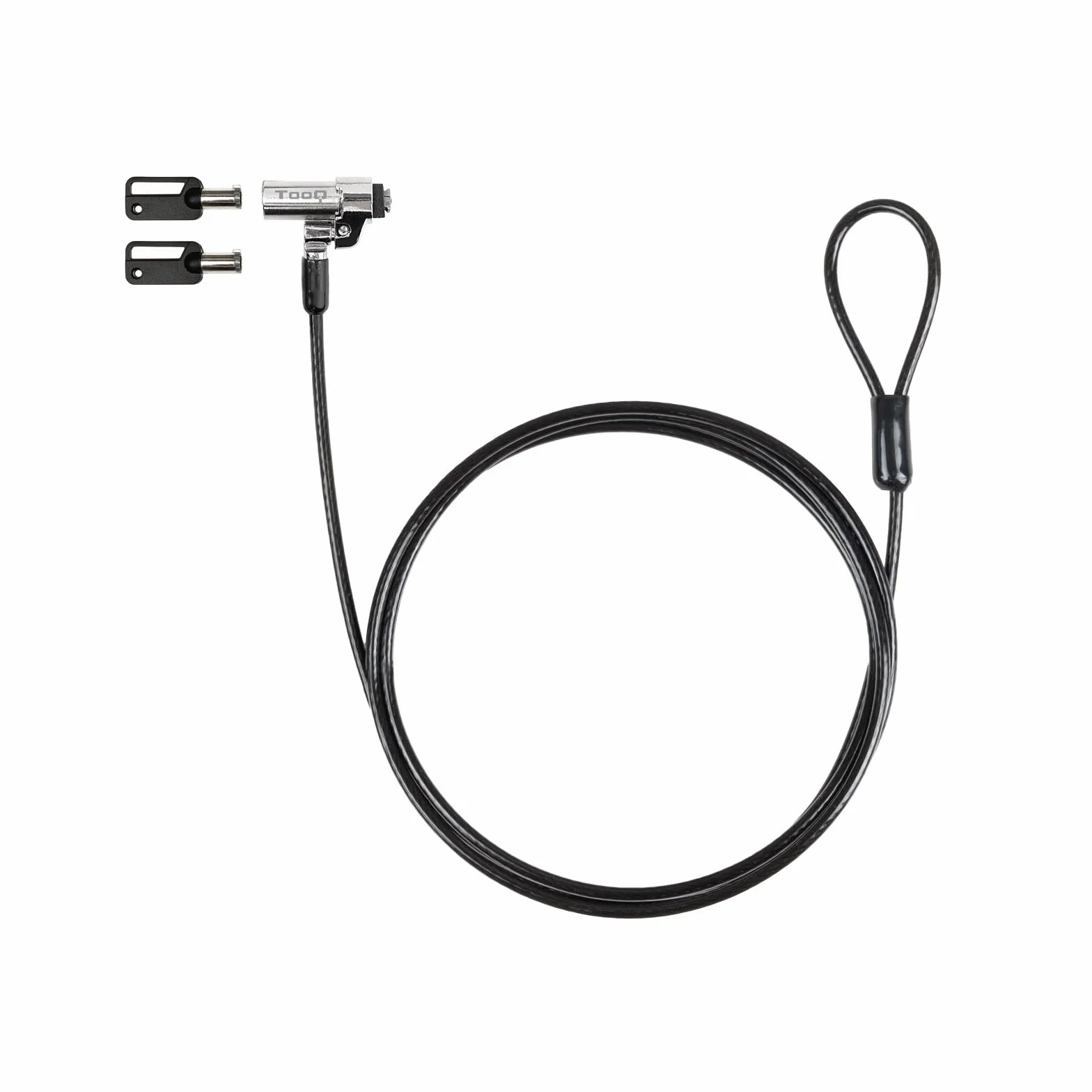 TOOQ TQCLKC0045-G - Cavo di sicurezza con slot tipo Nano con chiave per laptop 1,5 metri, Grigio scuro