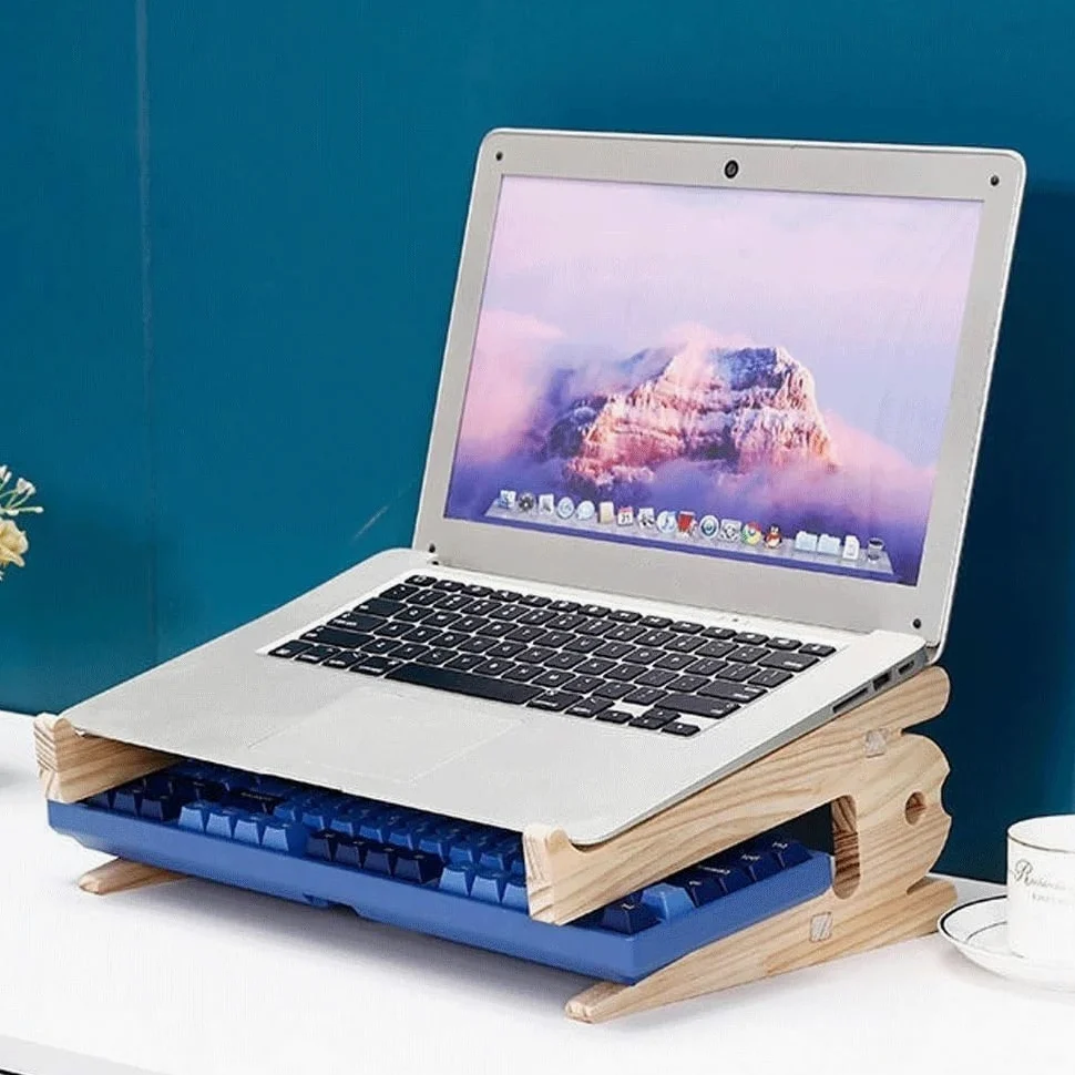 Supporto per Laptop Supporto Universale in Legno for Laptop da scrivania, Supporto Staccabile for Laptop da 10-17,3 Pollici Rialzo per Laptop(XL)
