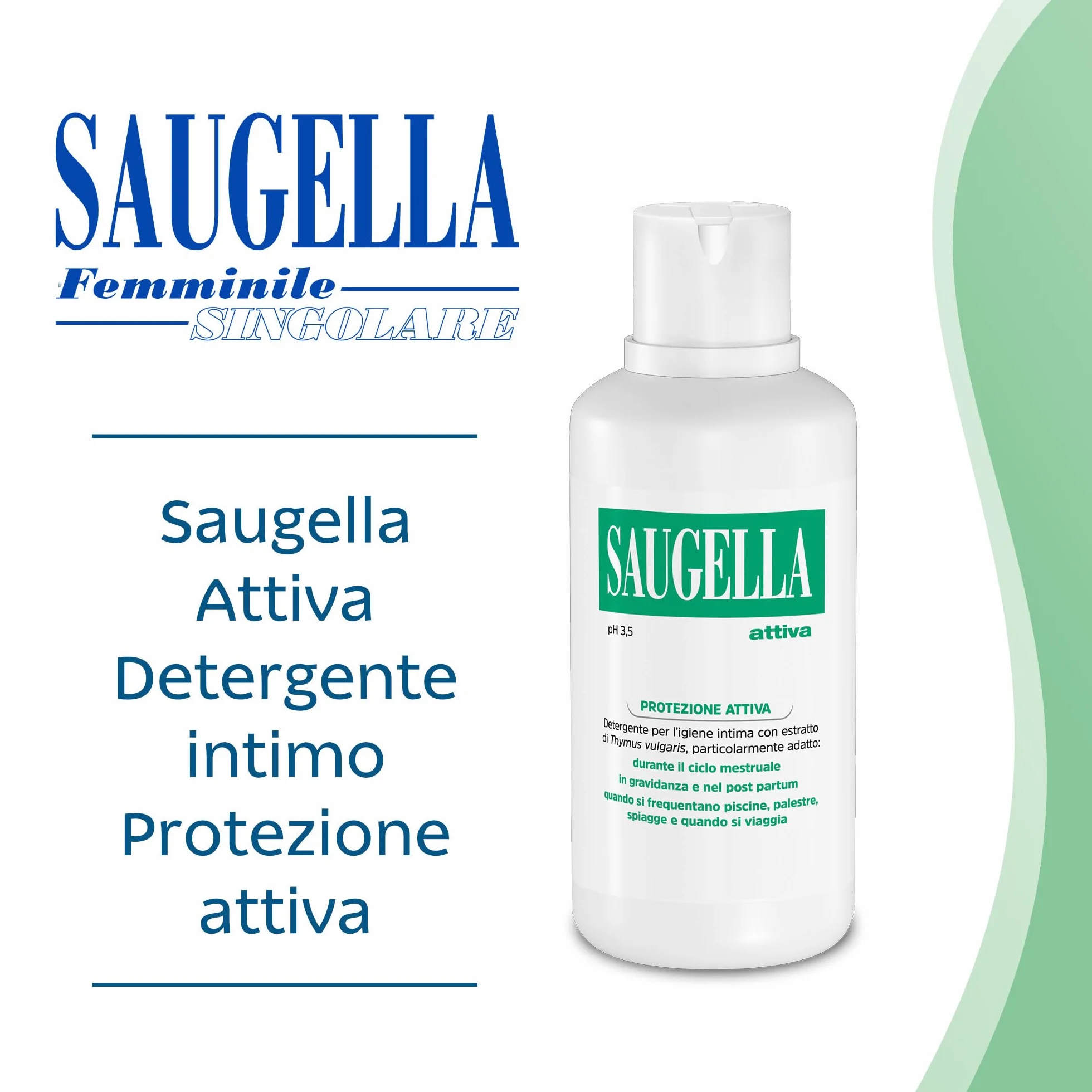 Saugella Attiva Detergente Intimo Antibatterico pH 3.5 500 ml