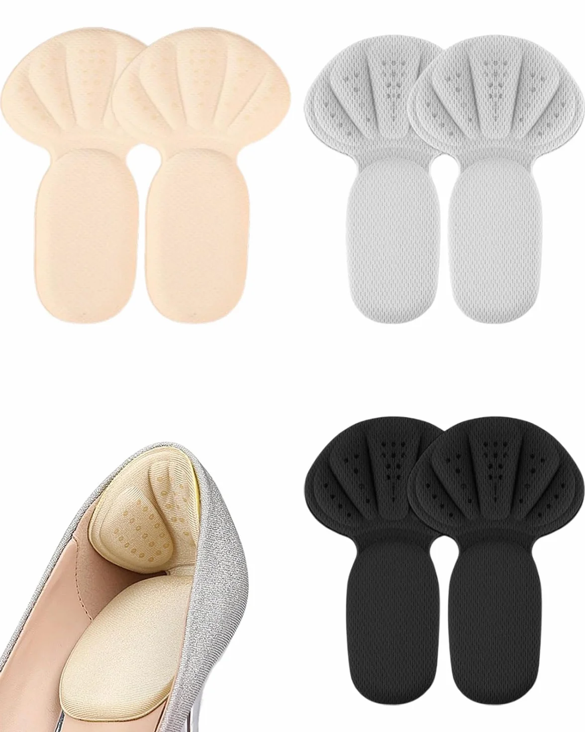 Cuscinetti Per Tallone Salva Scarpe Antivesciche Nero Grigio Beige