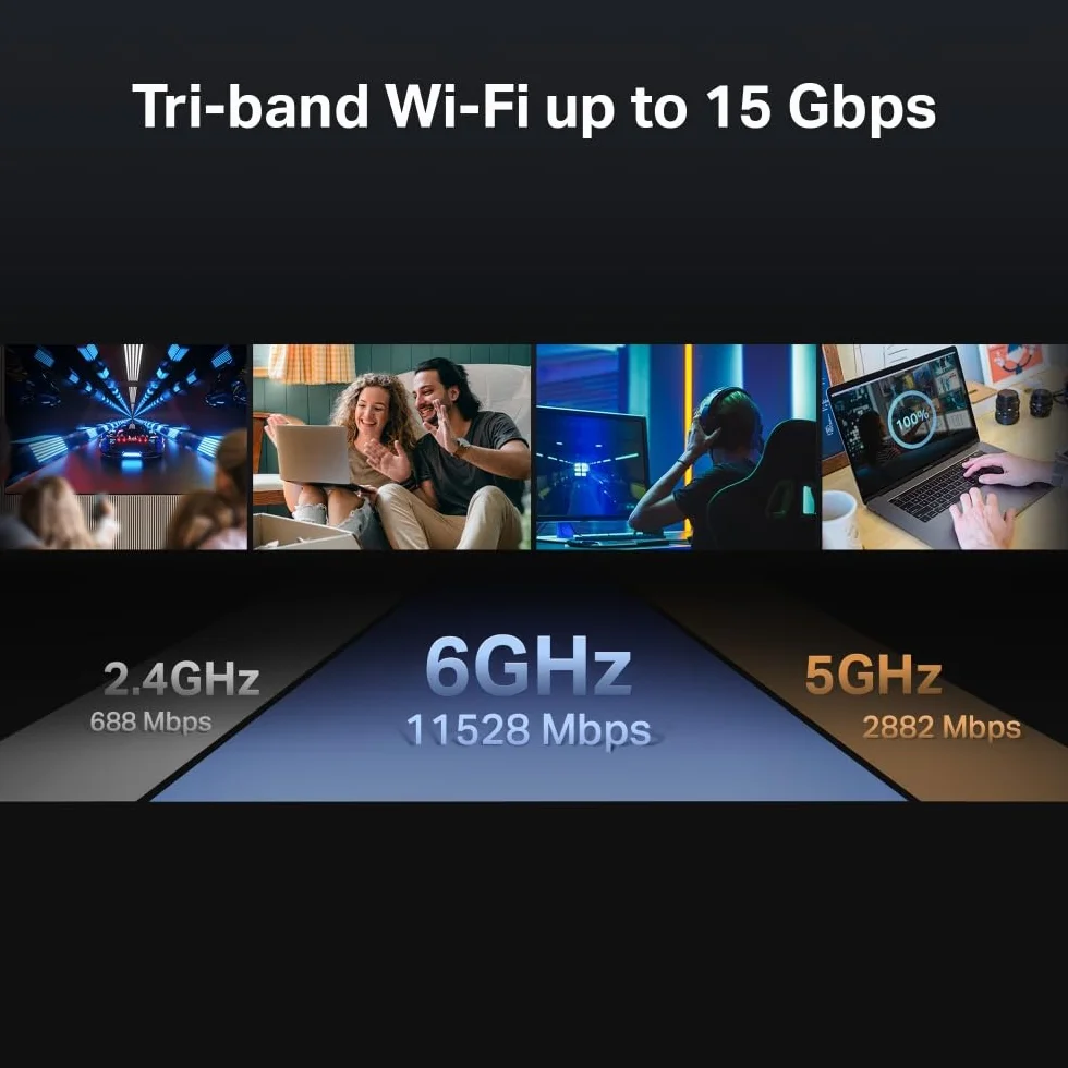 TP-Link Archer BE700 Router WiFi 7 Tri-Band BE15000Mbps, Ultraveloce con Porte Multi-Gig 10G e 2.5G, Router WiFi 8-Stream, Supporto Client VPN, Porta USB 3.0, Compatibile EasyMesh, Streaming 8K