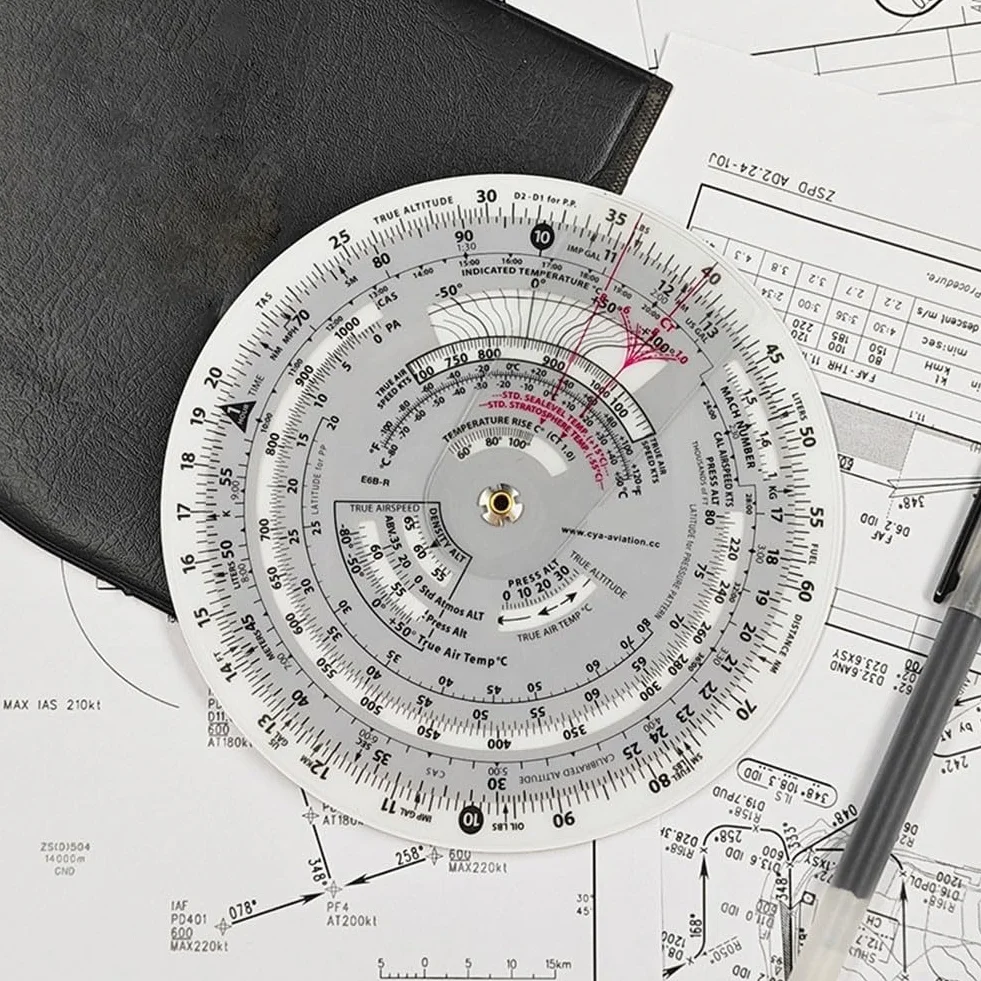 E6B-R Flight Computer Aviation Plotter Diapositiva Regola Per Aviazione Formazione di Volo, Efficiente E6B Per Plotter Aviazione Con Design Impermeabile Per Uso A Lungo Termine In Formazione (E6B-R)