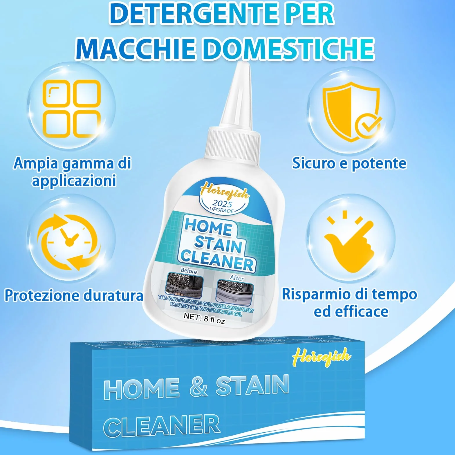 Antimuffa Gel con Spazzola 220 ml Detergente per Muffa per Muri Interni Bagno Cucina Doccia Piastrelle Lavandino