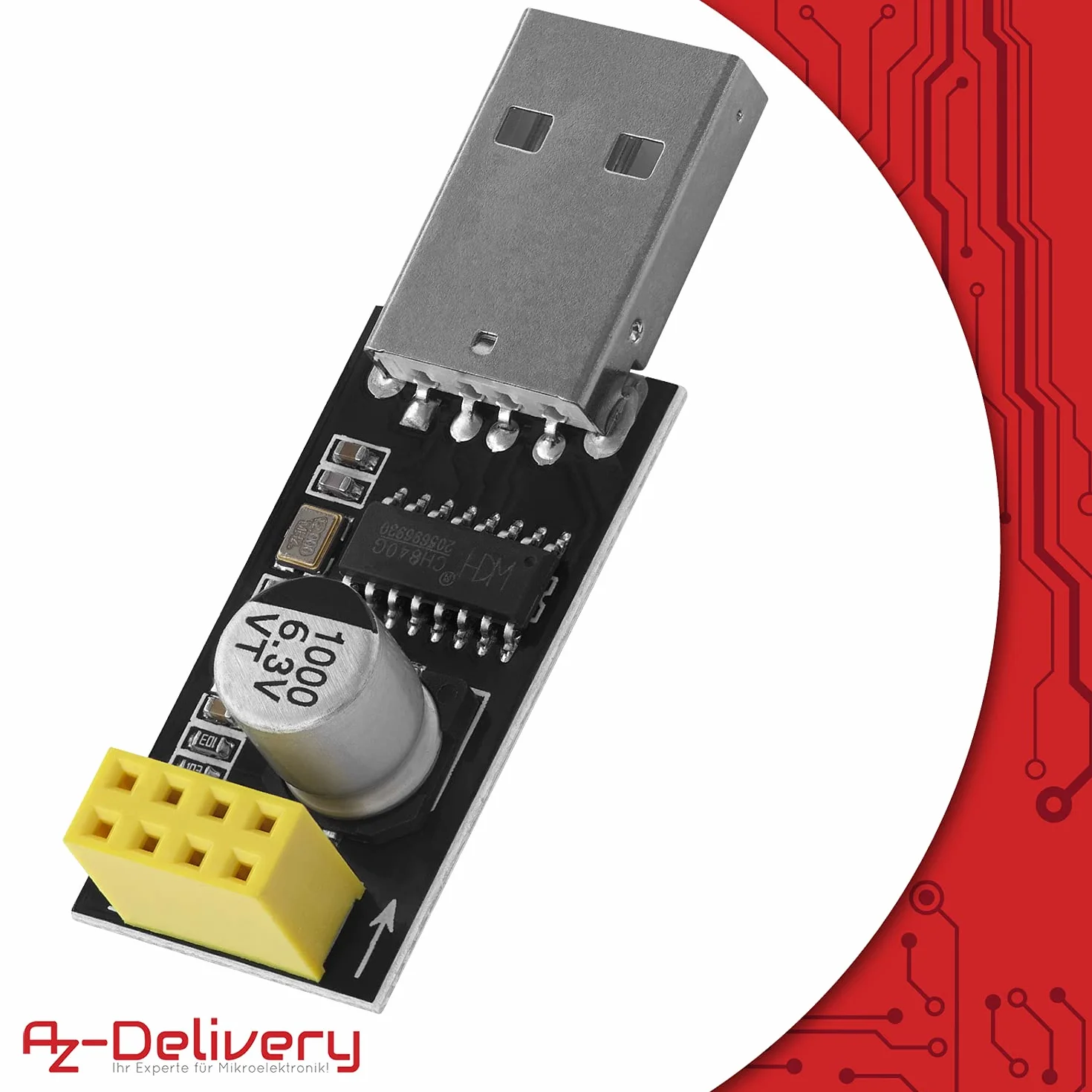 AZDelivery Adattatore USB per ESP-01 Wifi Modulo con eBook
