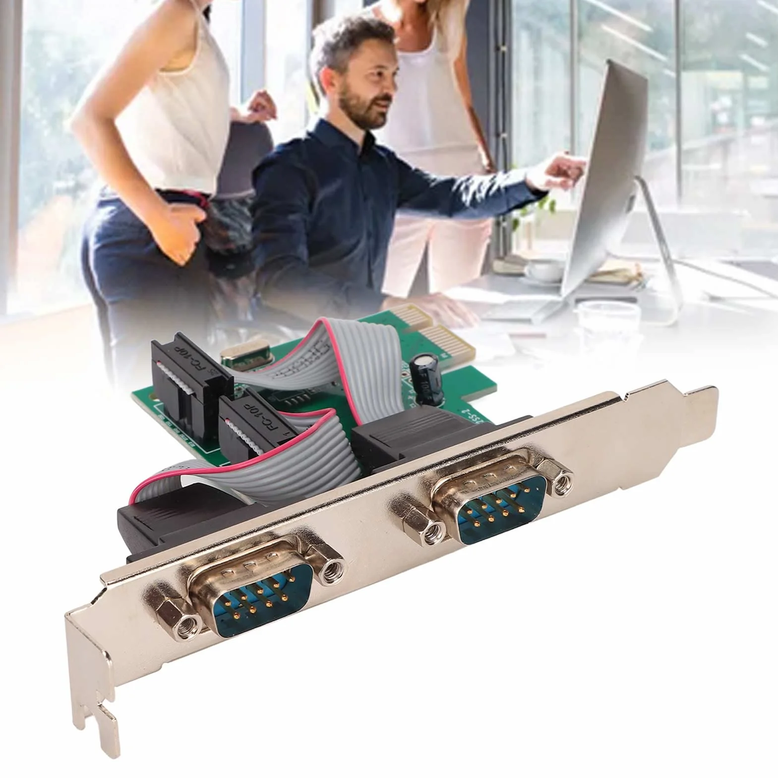 Scheda di Espansione Seriale PCIE, Interfaccia Porta COM PCIE a RS232 Scheda di Espansione Doppia Porta Seriale WCH382L Chip per Windows98/98SE/ME/2000/xp/server 2003/xp 64bit/Vista/win7/2008, per Lin