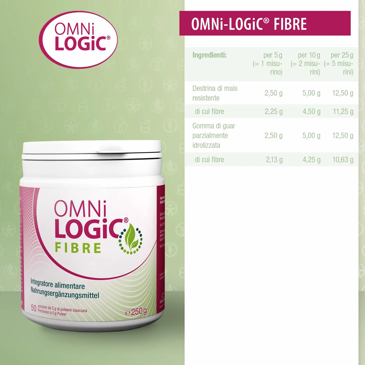 OMNi LOGiC FIBRE Fonta Naturale di Fibre Polvere Vegano 250g