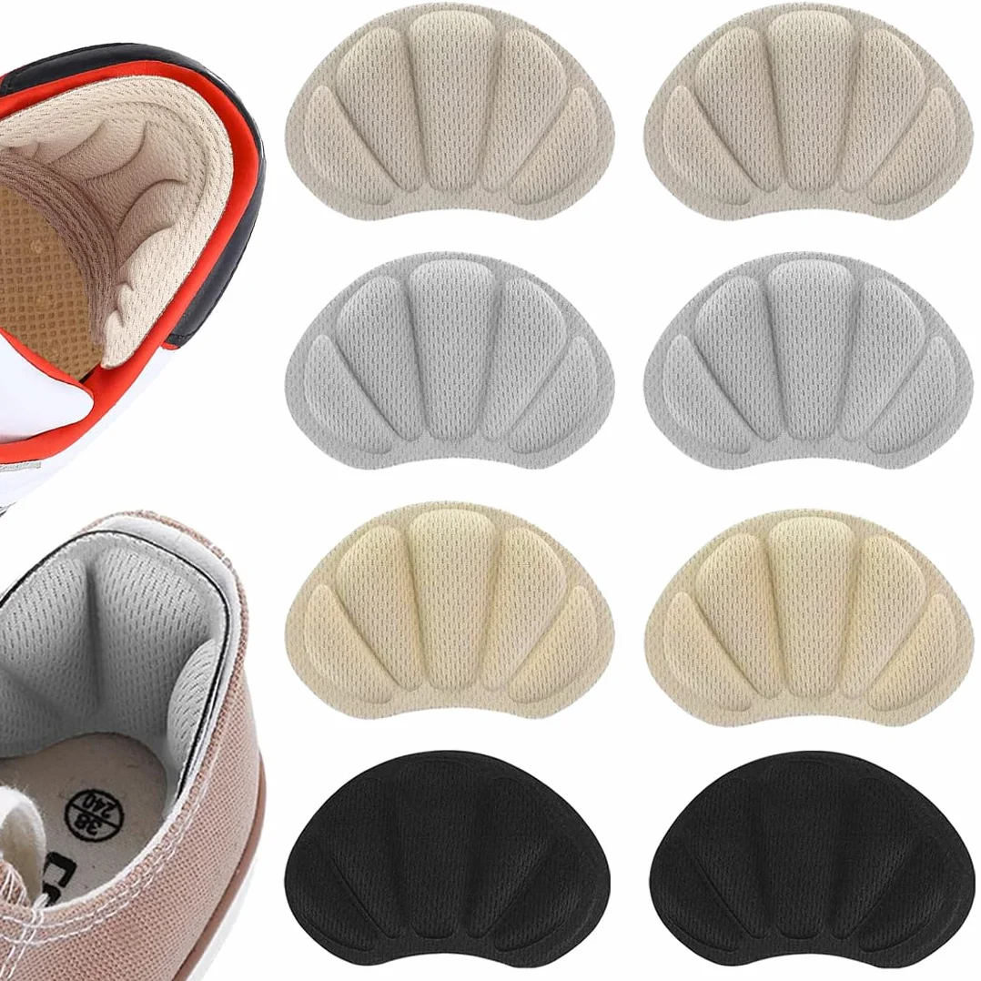 Cuscinetti per tallone autoadesivi antiscivolo e antiatrito, 8 paia, protezione per riparazione scarpe da ginnastica
