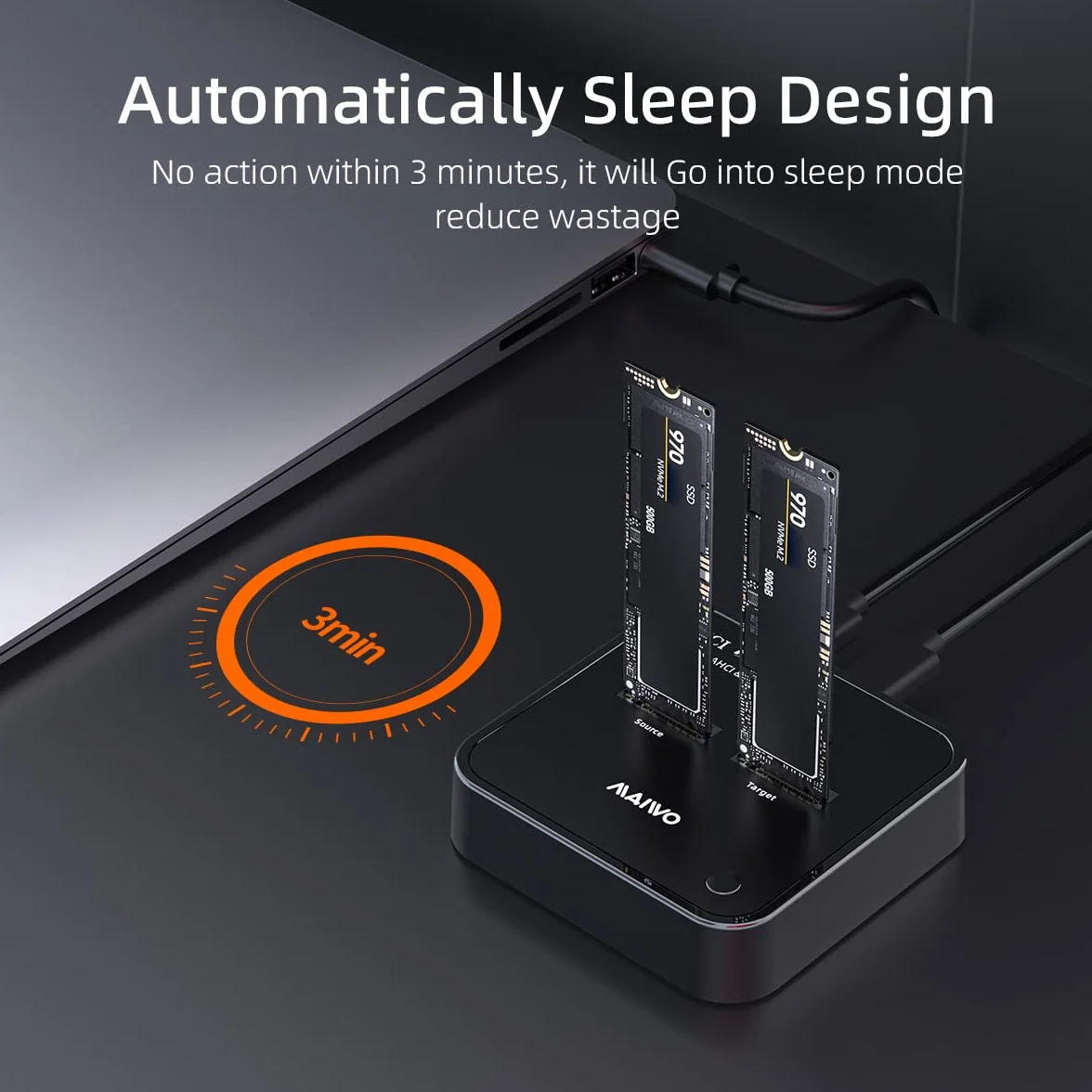 MAIWO K3016P2 M.2 NVMe AHCI SSD Docking Station USB 3.2 Gen2x2 20Gbps Clone Duplicator