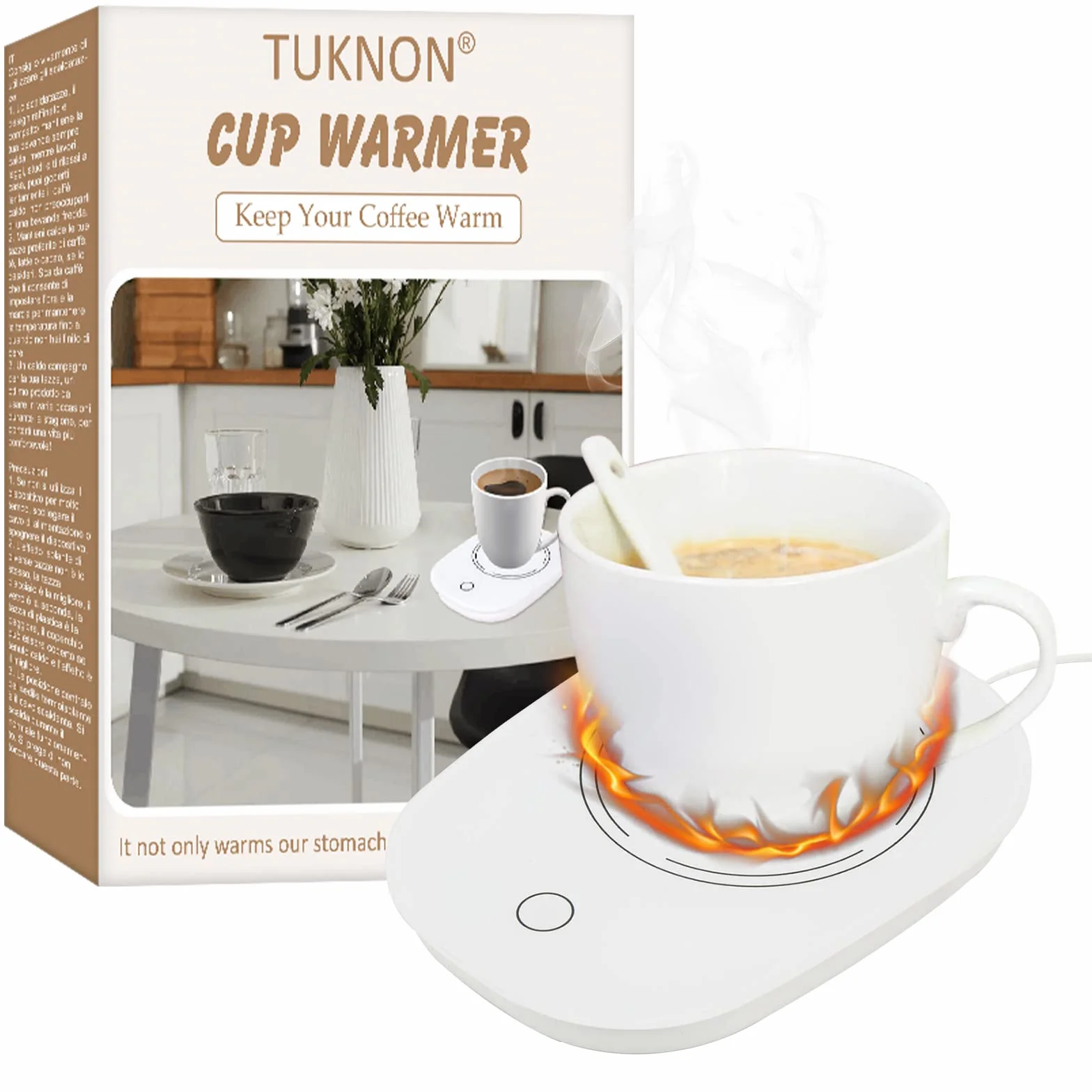 TUKNON Scalda Tazza USB,Scalda Tazza,Scaldatazze da Caffè,Scalda Bevande,Sottobicchiere Elettrico,Ldeale per la Stagione Invernale, per caffè,Latte,tè,Acqua,Regalo di Natale,Regalo di Capodanno