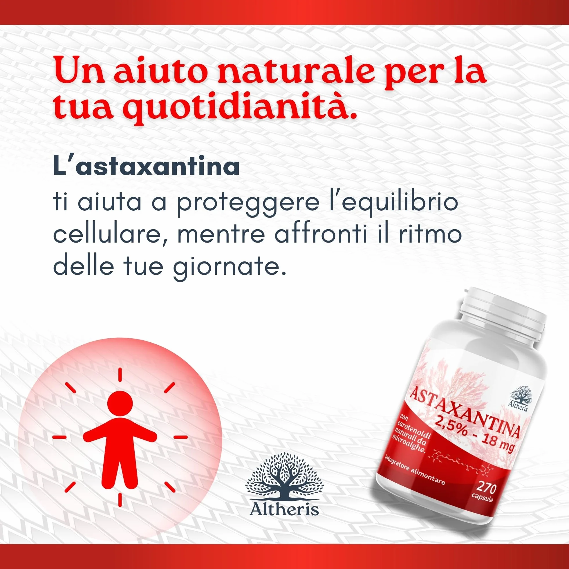 Astaxantina Pura Alto Dosaggio 18mg 270 Capsule Integratore Carotenoidi Naturali Alga Haematococcus Pluvialis