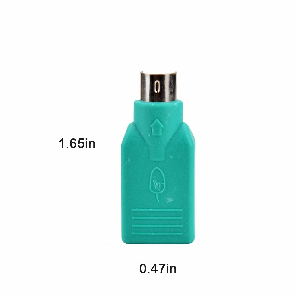 Adattatore PS/2, da maschio PS2 a femmina USB convertitore e adattatore per tastiera e mouse, 2 pezzi (avviso: non è compatibile con tutte le schede madre)