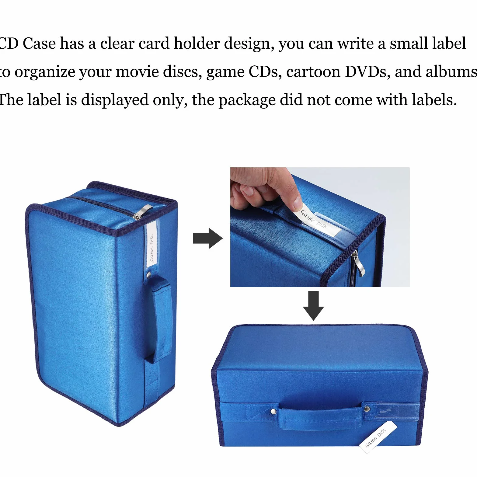 alavisxf xx Porta CD Custodia, Nylon da 160 Capacità Porta CD Borsa Custodia CD Auto Protettiva Portafoglio Organizer (Blu, 160 Capacità)