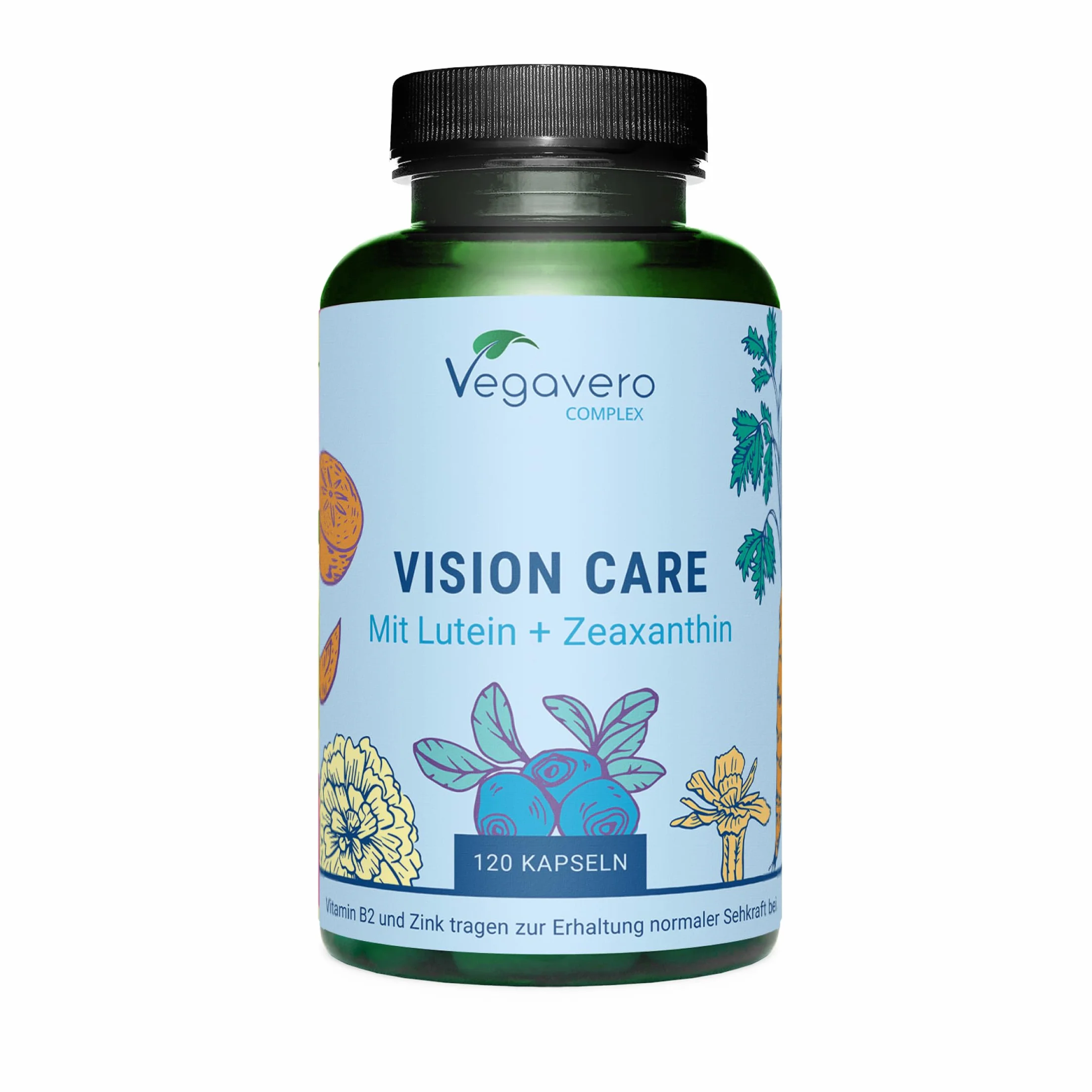 Vegavero Integratore OCCHI 120 capsule Luteina Zeaxantina Mirtillo Nero Vitamina A B2 Zinco Salute VISTA Vegan