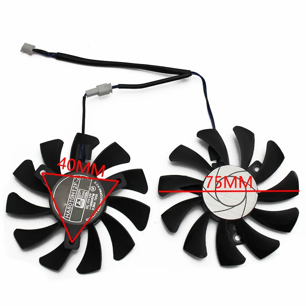 75Mm 2Pin GTX1050Ti GPU Cooler DUAL Fan per GTX 1050Ti GTX-1050-Ti-4GT-OC Raffreddamento Della Scheda Grafica