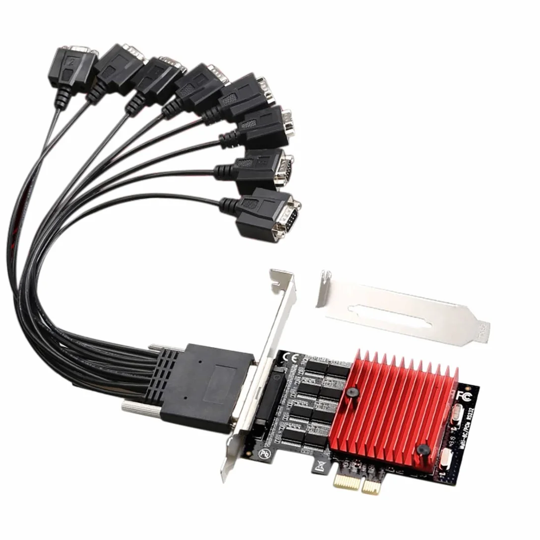 marian Scheda di espansione da PCIE a 8 porte RS232 PCI-E Scheda seriale DB9 a 8 porte PCI-E Scheda di controllo PCI- Chipset