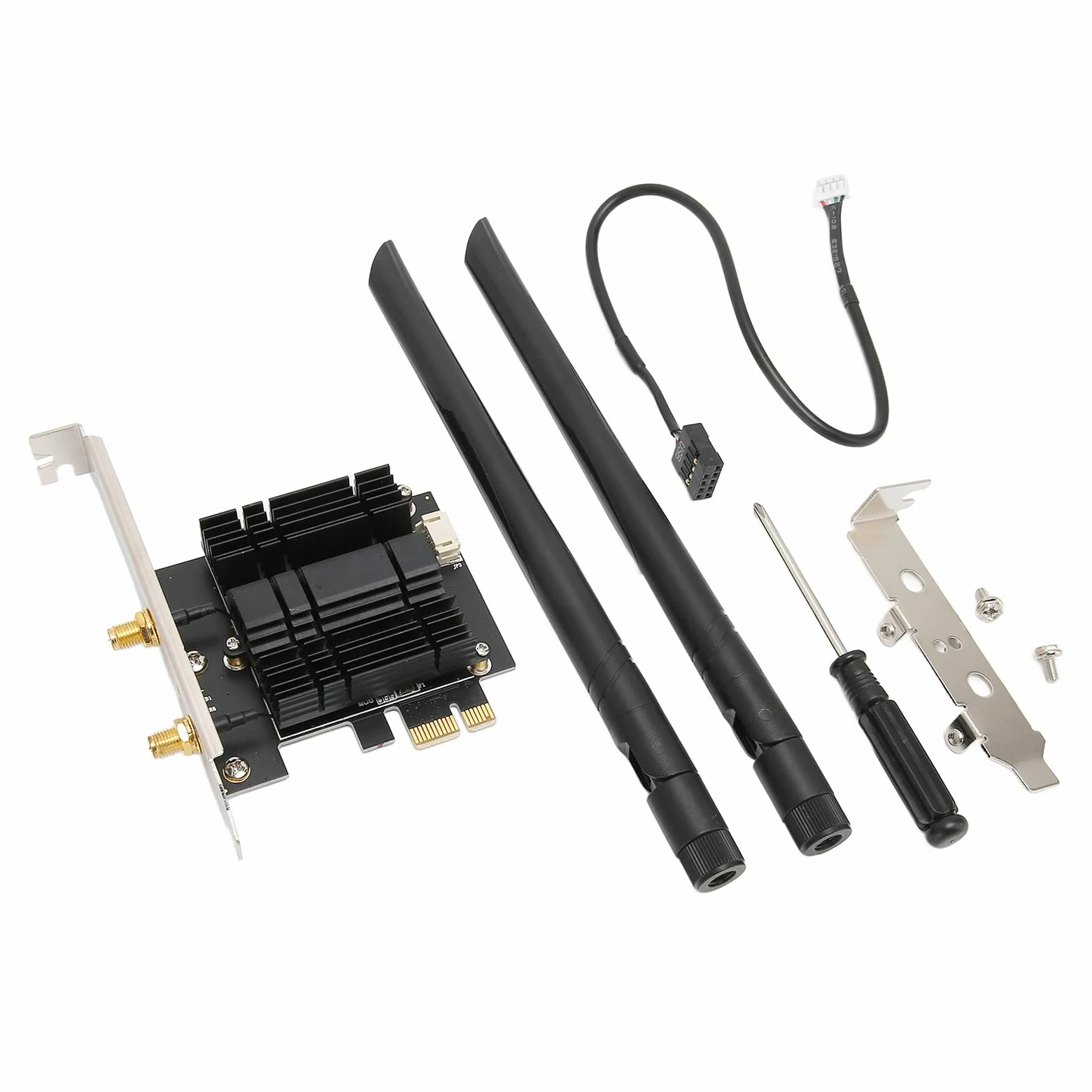 Bewinner Scheda WiFi PCIE con 4.2, EP-9632GS Adattatore WiFi Dual Band AC1300Mbps con 2 Antenne Ad Alto Guadagno, Dissipatore di Calore, Scheda di Rete WiFi PCI E per PC Desktop