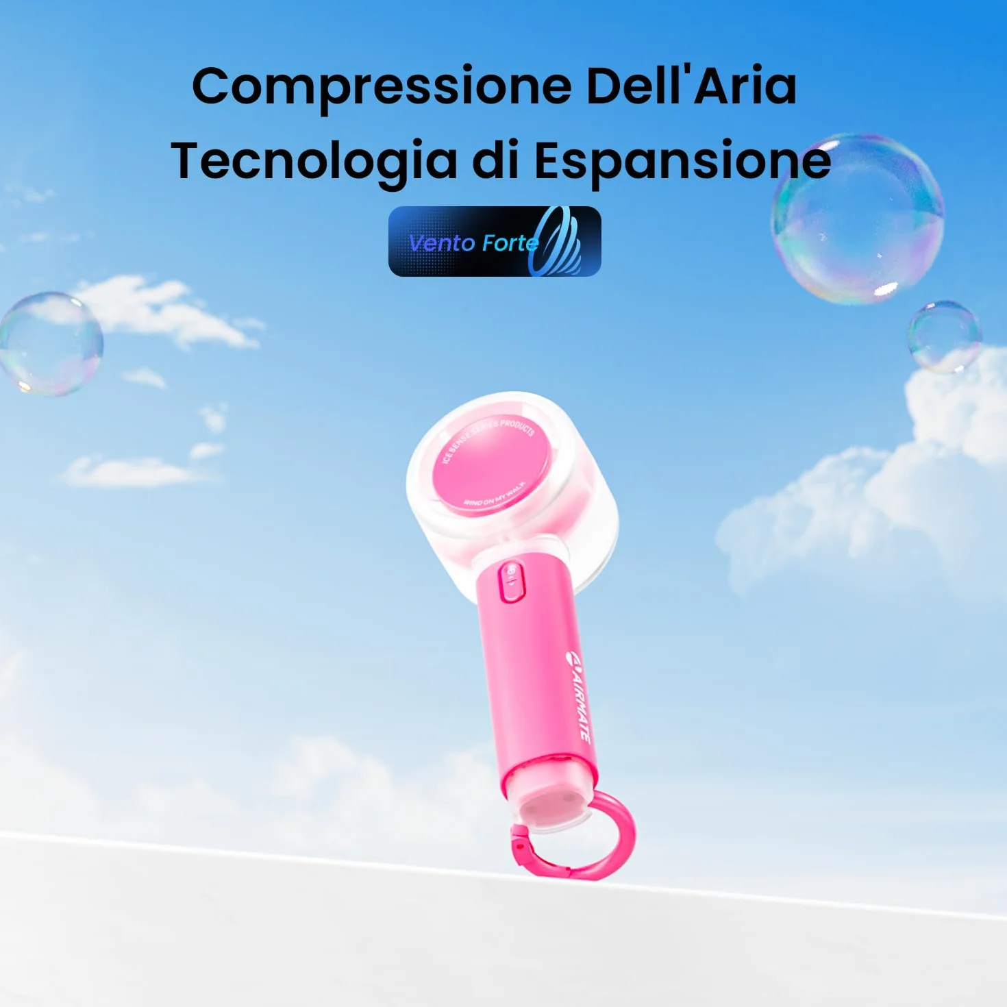 AIRMATE Ventilatore Portatile, Mini Ventilatore USB Ricaricabile, Mini Ventilatore Turbo con Potenza di Ventilazione Ultra Potente a 13000 giri, Ventolino Portatile per Viaggi, All'aperto - Rosa