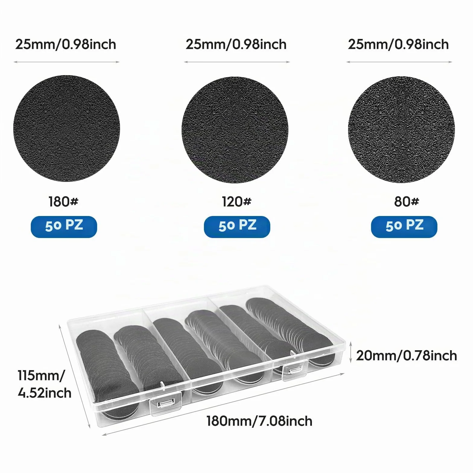 Piedi Grinder Carta Vetrata 150pz Disco di Levigatura Strumento Pedicure per Pelle Morta Tallone Screpolato