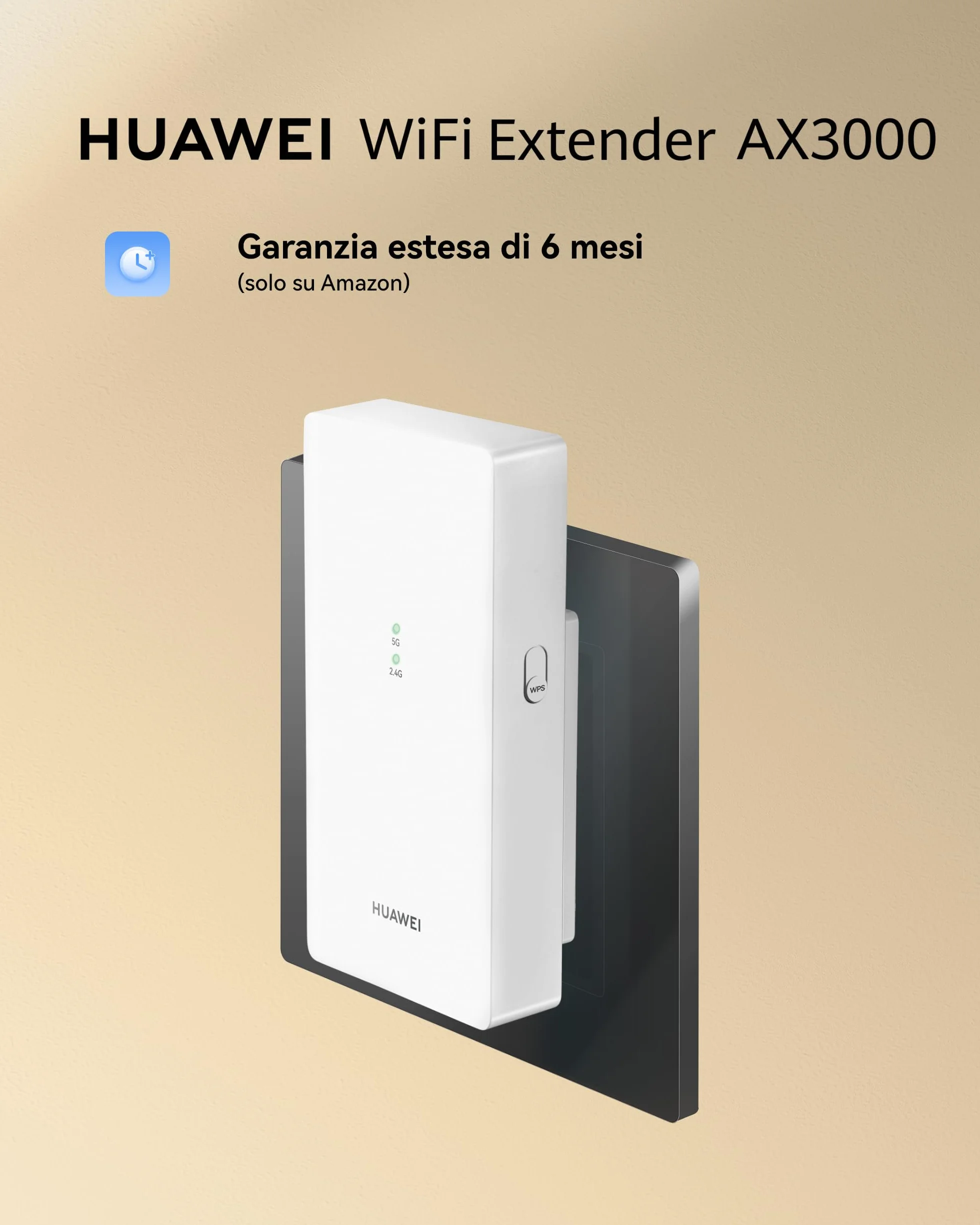 HUAWEI WiFi Extender AX3000, Wi-Fi 6 a Doppia Banda a 3.000 Mbps, Funziona con la Maggior Aprte dei Router Wi-Fi, Modalità AP, Connessione alla Rete con un Solo Clic, Garanzia di 30 Mesi