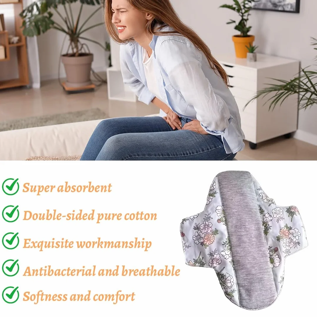 Assorbenti Lavabili Donna 3 Pz, Mutande Assorbenti Riutilizzabili, Salvaslip Cotone Fibra Di Bamboo 18x23cm