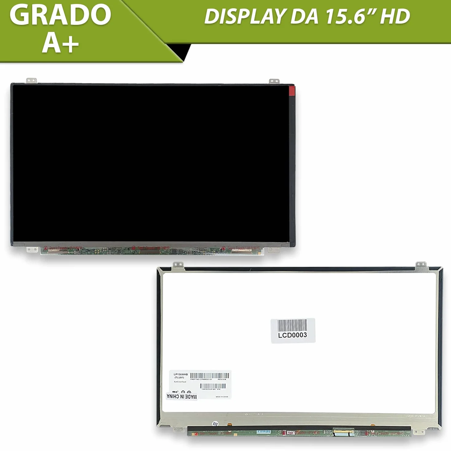 Pannello LCD Schermo Display compatibile con Acer TravelMate 8573T-2314G50Mnkk 8573T-9627 8573TG P653 P653-M P653-MG P653-V TM6594e ZR9 8572G-624G64N [ 15.6 pollici - HD - 1366 x 768-40pin ]