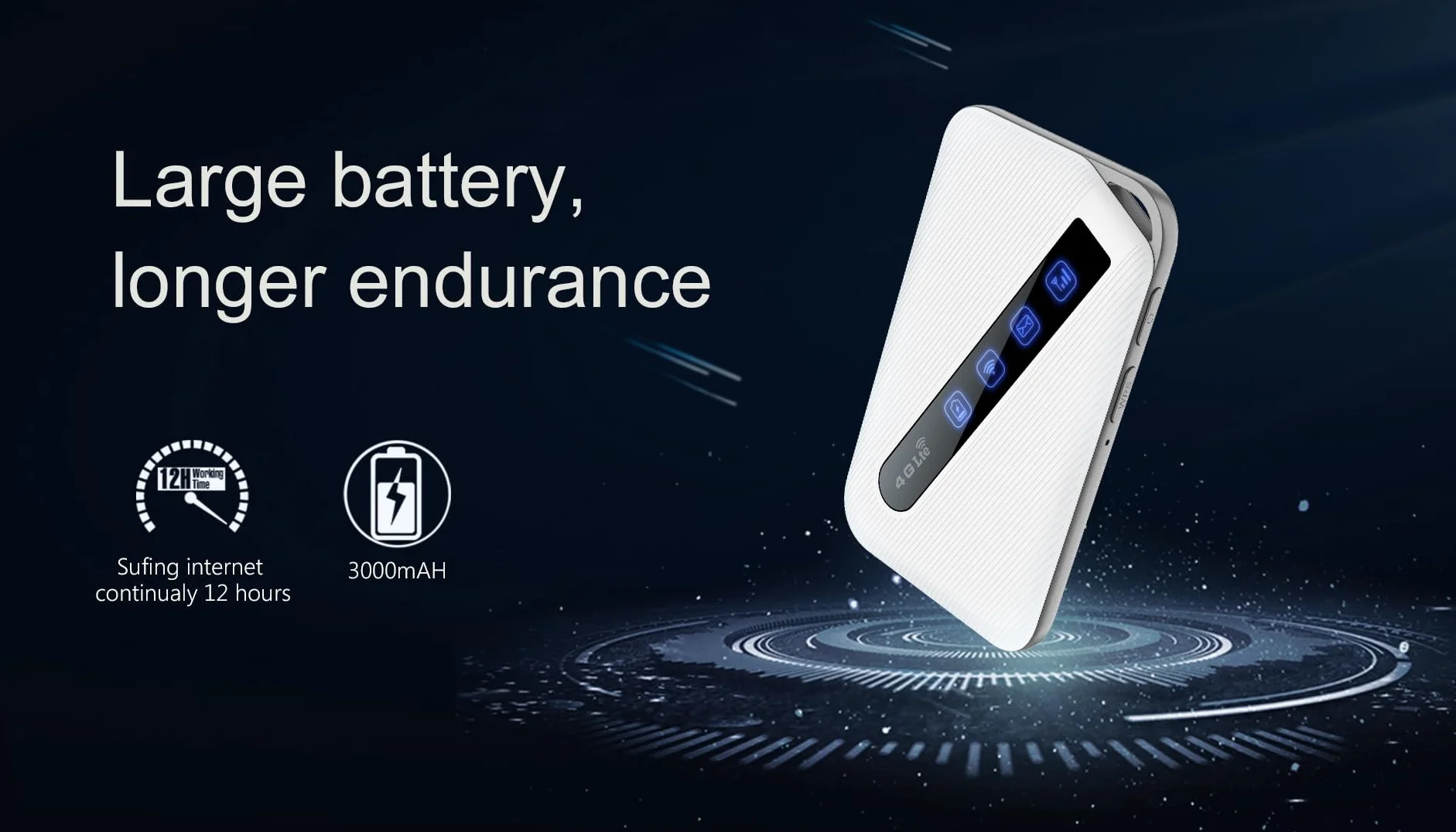 Mobile WiFi 4G LTE Router Cat4 150Mbps 3000mAh Modem USB Wireless