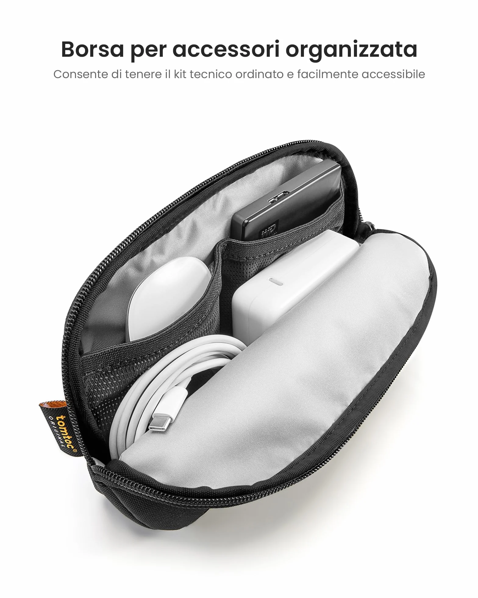 tomtoc 360° Custodia per Nuovo 13 Pollici MacBook Air M5/A3449 (2026), M4/A3240 (2025), M3/M2/M1, 13'' MacBook Pro M2/M1, Compatibile con 13'' MacBook Neo A18 Pro, Custodia PC con Borsa per Accessori
