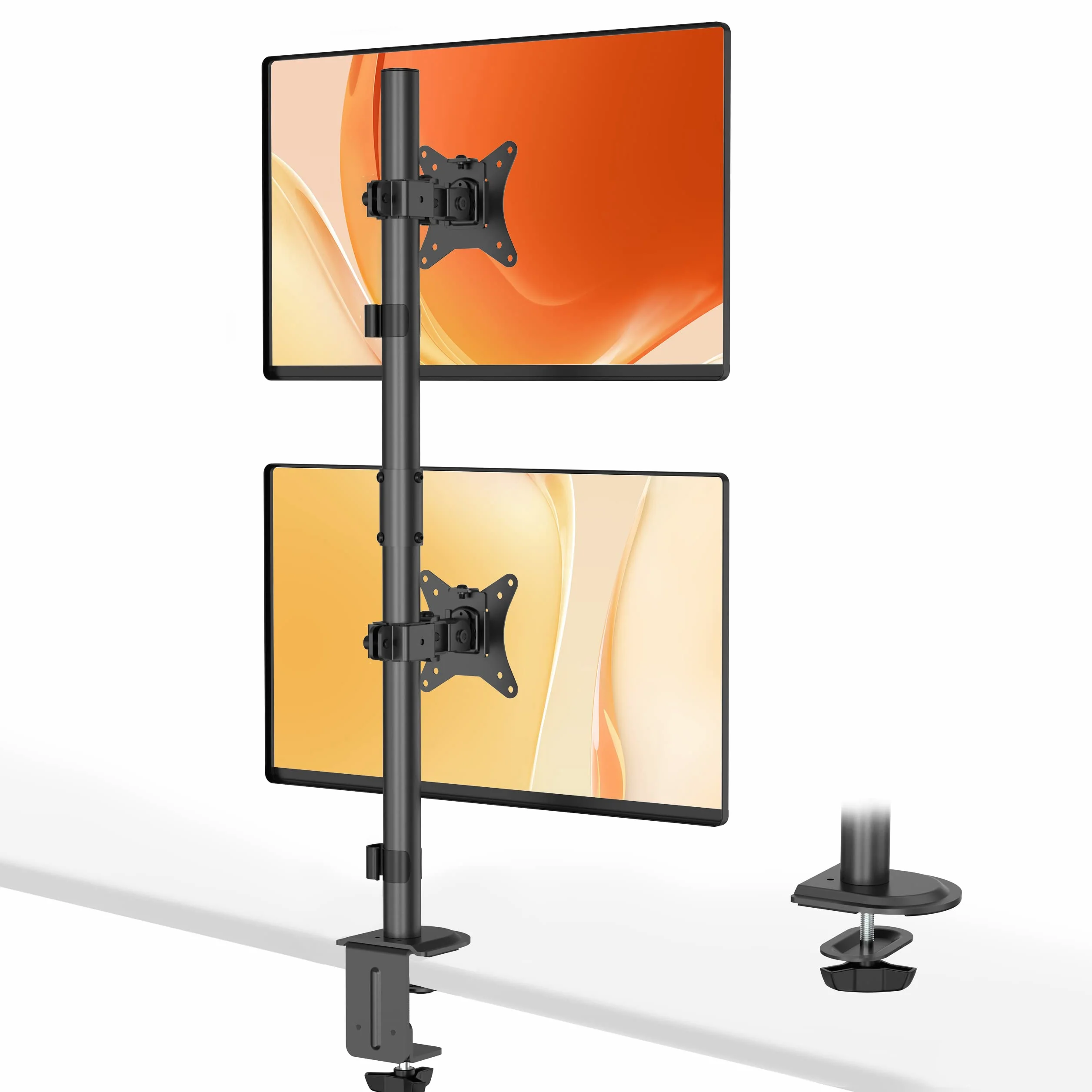 WORLDLIFT Il Supporto per Doppio Monitor Verticale per Schermo LED LCD da 17a 32 Pollici, Supporto VESA 75/100 mm, 2 Opzioni di Montaggio, Peso 9 kg