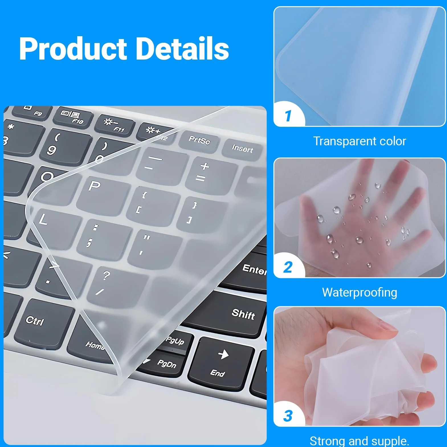 2 Pezzi 365 * 135mm Copritastiera Pc Pellicola Protettiva, Copritastiera Pc Portatile 15–17 Pollici, Protezione Tastiera Notebook Lavabile, Resistente Agli Schizzi, Riutilizzabile, Trasparente
