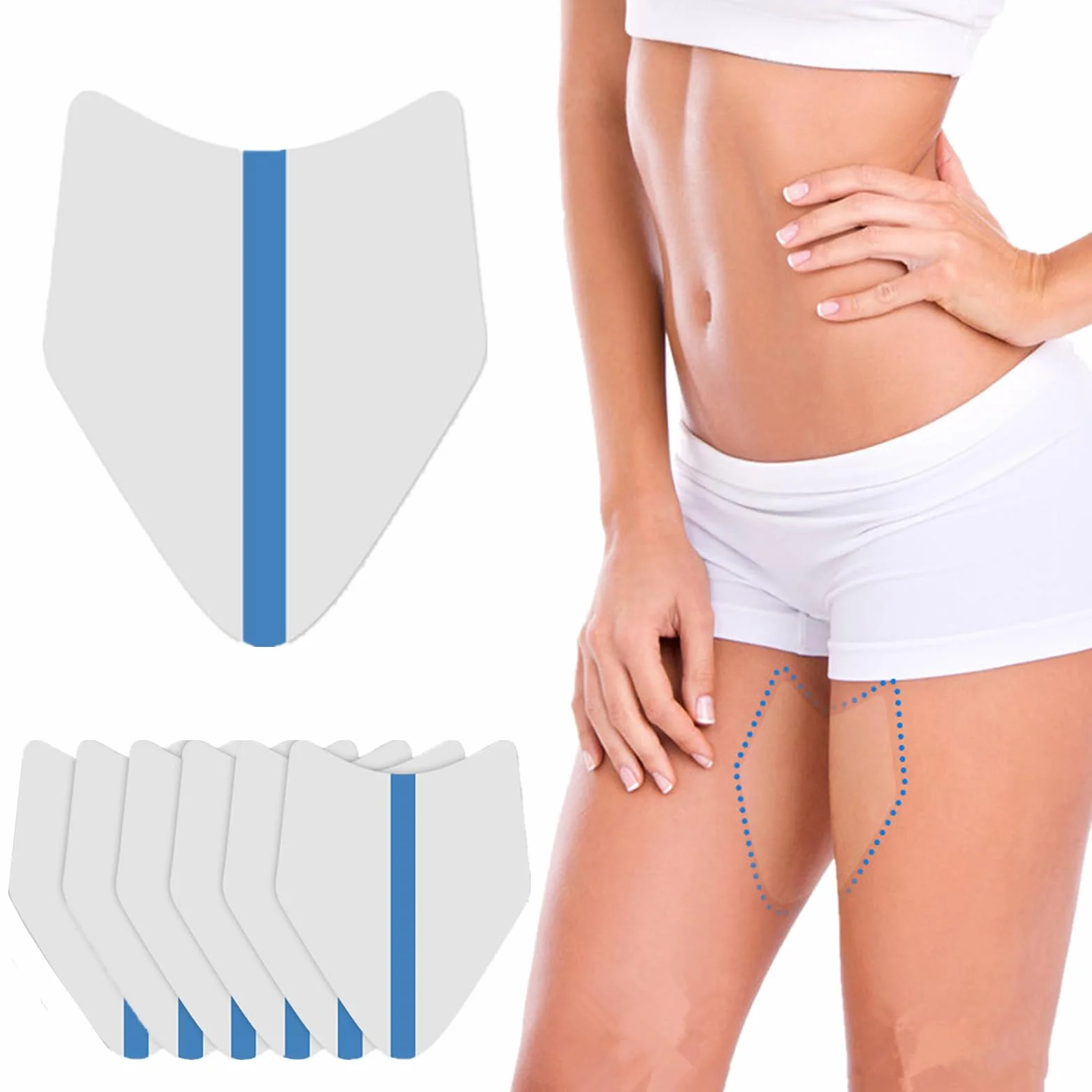 Patch anti-attrito per cosce 6 pezzi invisibili cuscinetti a forma di V protezione anti-sfregamento per donna