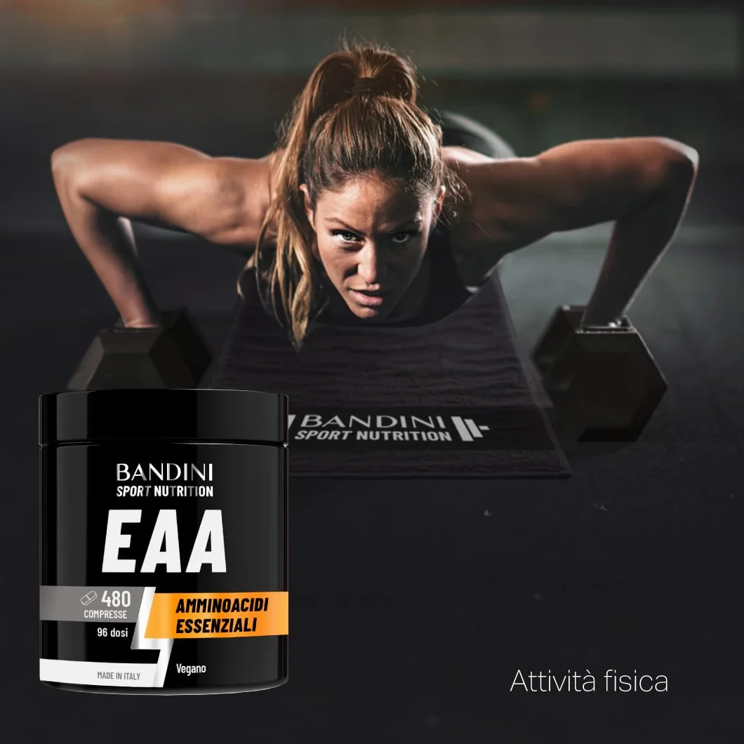 Bandini EAA Aminoacidi Essenziali 480 Compresse - Integratore Sportivo Pre Post Workout - 96 Dosi