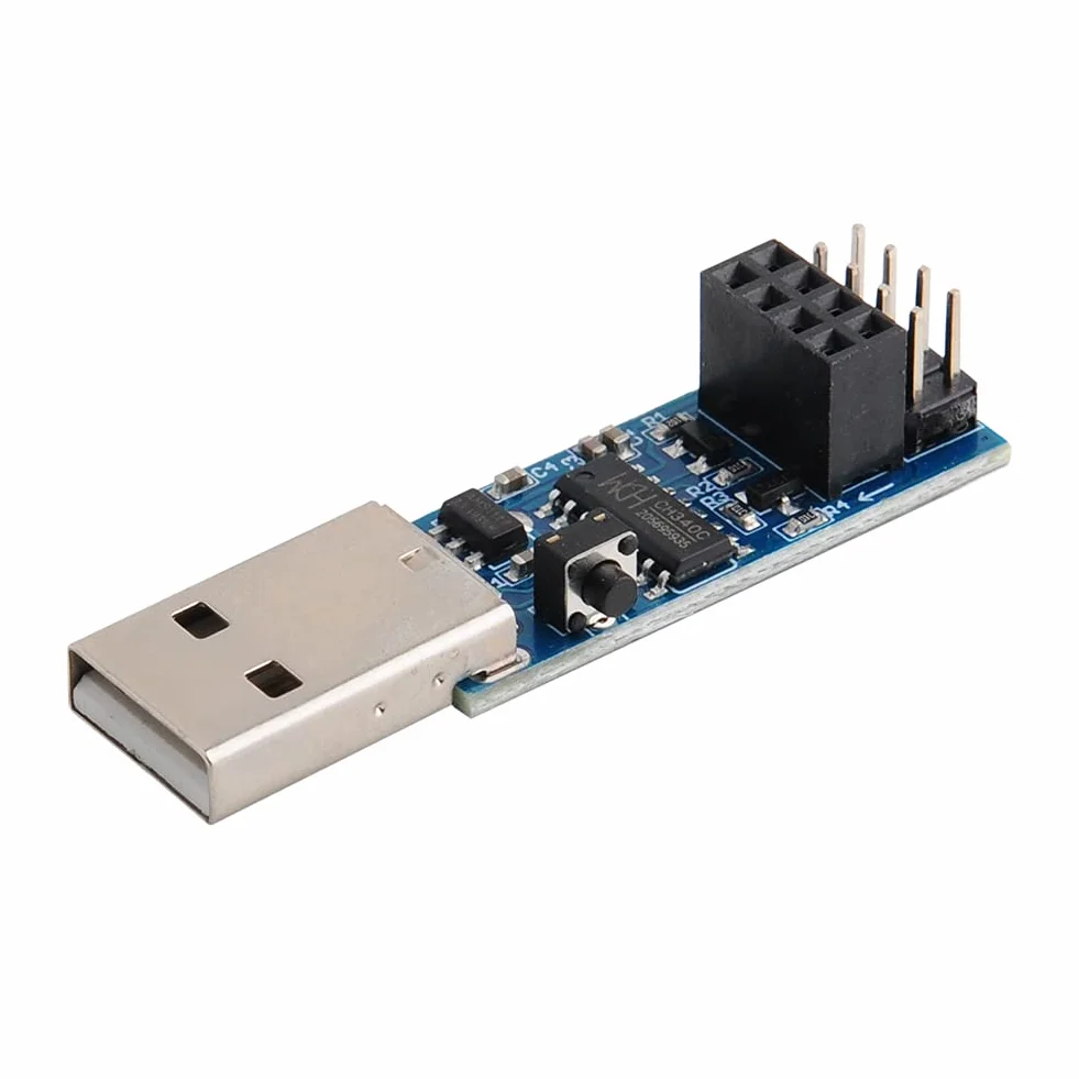 2PCS USB a ESP8266 Modulo Adattatore ESP-01 Prog ESP-01S Programmatore Downloader CH340C Driver con pulsante di reset, facile da usare