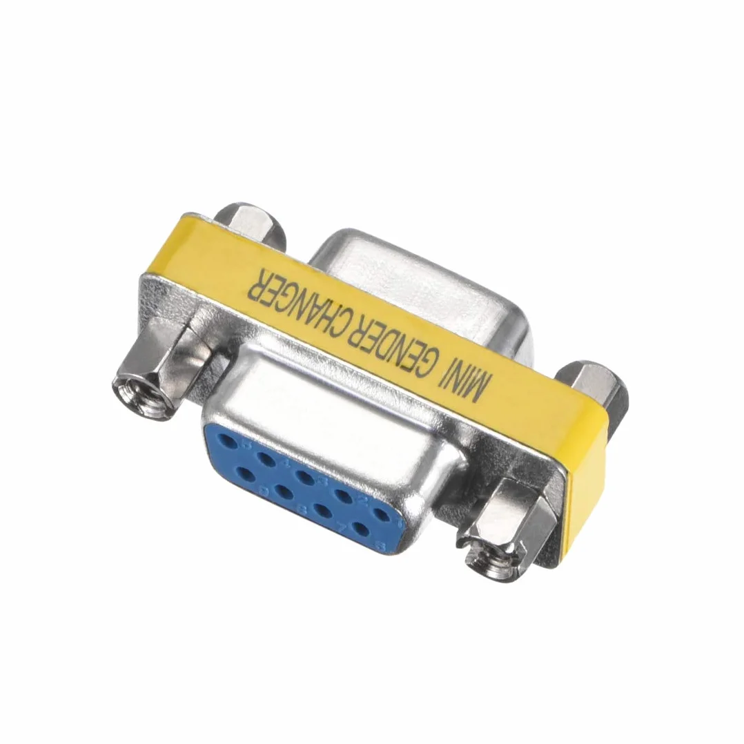 sourcing map DB9 VGA Gender Changer 9 Pin Femmina a Femmina 2 Righe Mini Gender Changer Adattatore Connettore per applicazioni seriali Blu Confezione da 1