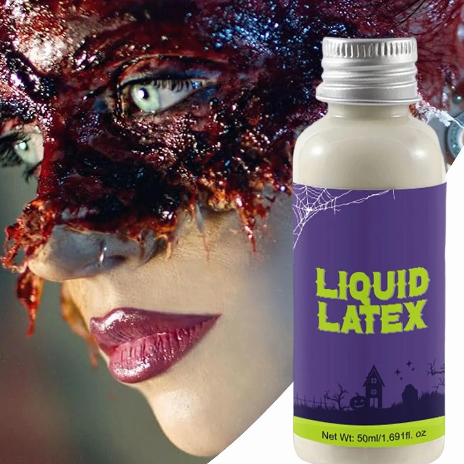 Trucco Liquido In Lattice Fx 50 Ml Formula Ad Asciugatura Rapida Per Bodypaint Viso Cosplay Halloween Teatro