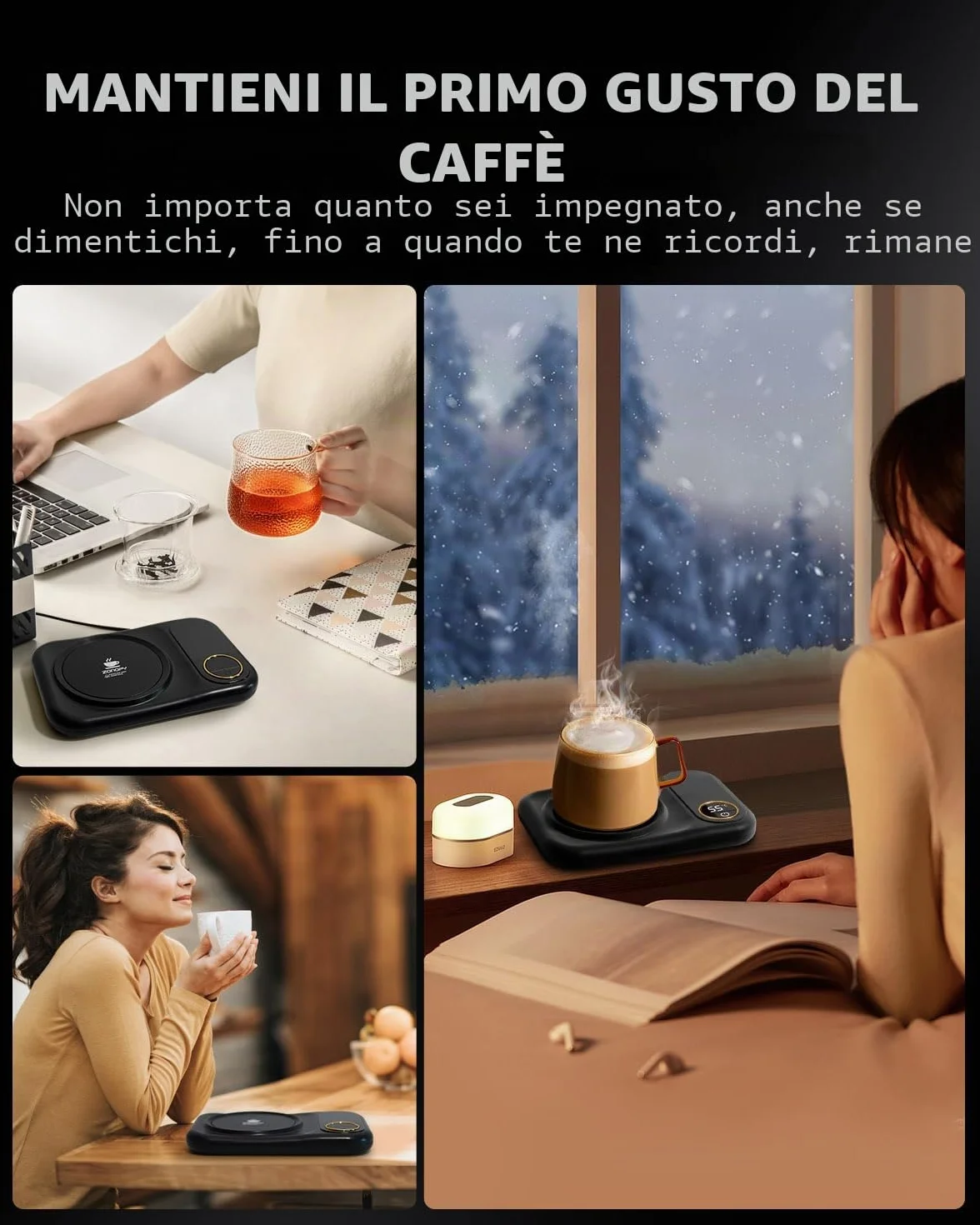 USB Elettrico Riscaldatore per Caffè Mantiene Caldo il Caffè, 3 Livelli di Temperatura 45°C / 55°C / 65°C – Riscaldatore Elettrico USB per Bevande da Caffè