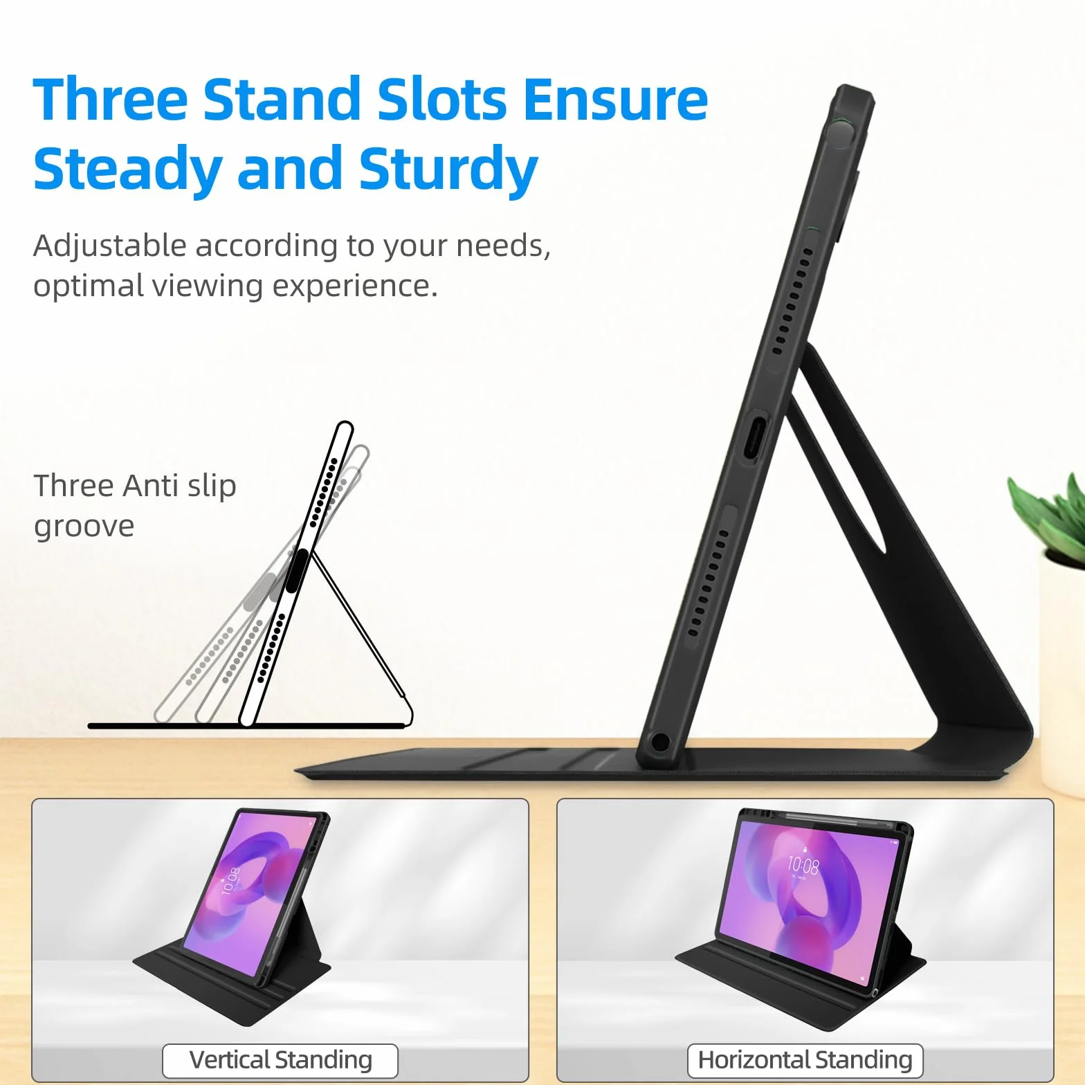 Custodia per Lenovo Idea Tab 11 Pollici, Case Cover Rotante con Portapenne, Nero