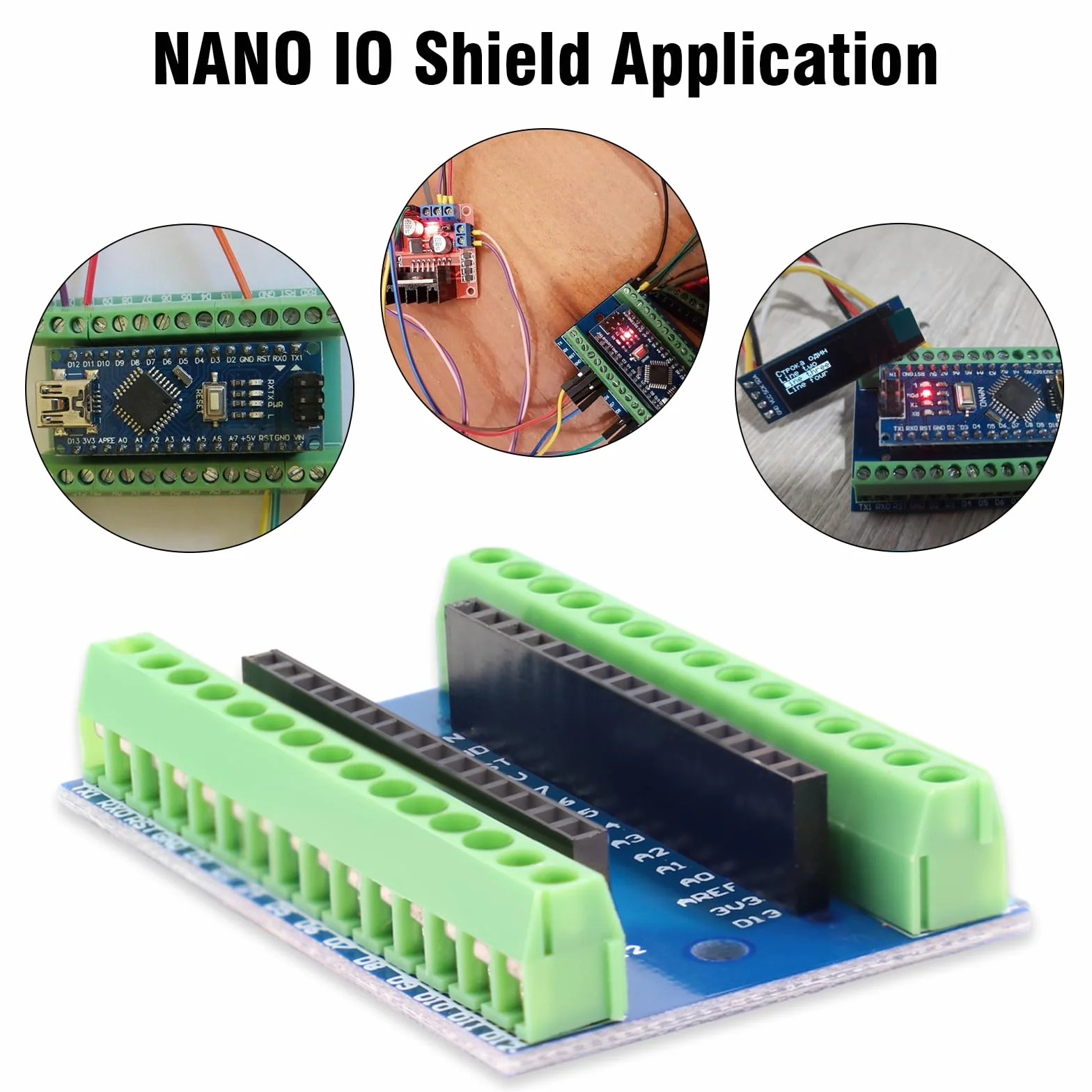 Binghe 2 Pezzi Nano Adattatore e Scheda IO Shield V1.0 - Scheda di Estensione