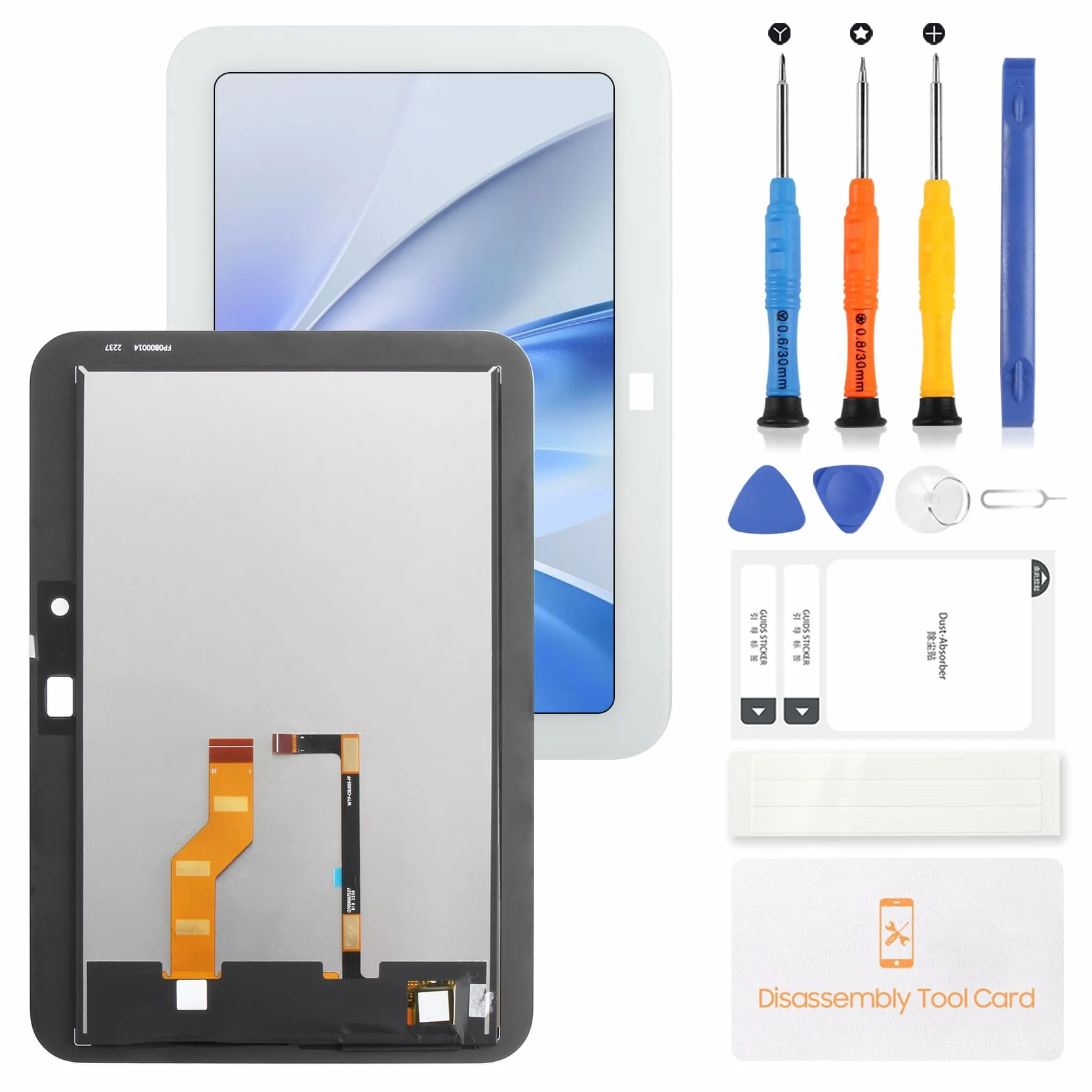 LADYSON 8,8 pollici per Echo Show 8 3rd 2023 Schermo LCD Sostituzione Echo Show 8 3rd 2023 R85SD6 Display LCD Touch Digitizer Kit di Riparazione Vetro Bianco
