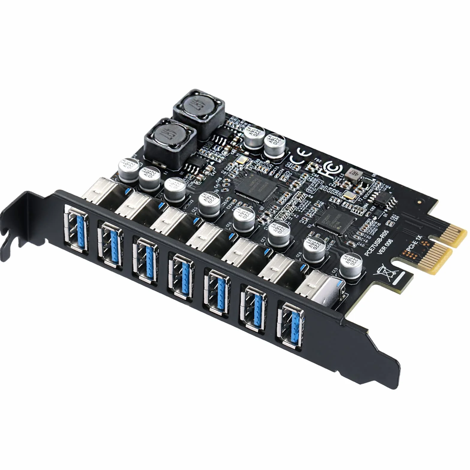 USB Interno 7 Porte Scheda di Espansione PCIe USB 3.2 Gen1 (5Gbps) Hub Interno Adattatore Controller per PC - Compatibile con Windows 10/8/7