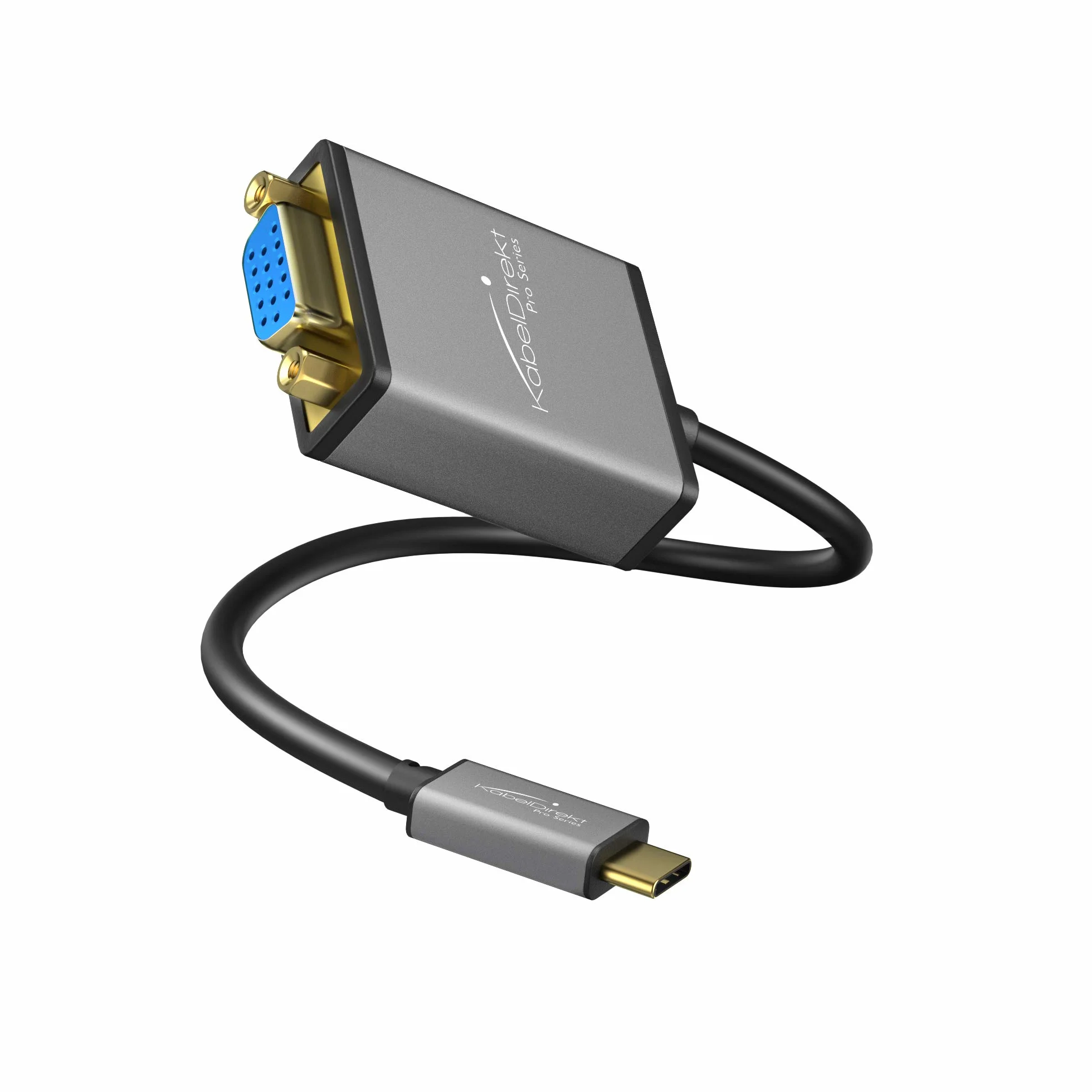KabelDirekt – USB tipo C per adattatore VGA – 0,15 m – (risoluzioni fino a 1920 x 1200/60 Hz, USB C 3.1 e Thunderbolt 3, per MacBook Pro 2016/2017, MacBook 12“ e altri apparecchi)