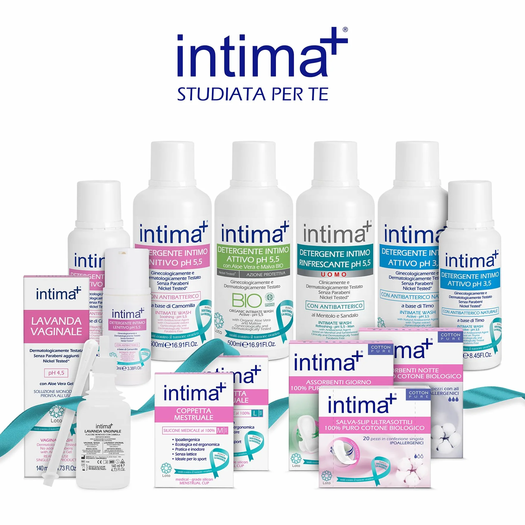 Intima+ Salvaslip Ultrasottili Puro Cotone Biologico Donna Ipoallergenici pH Fisiologico 20 Pezzi