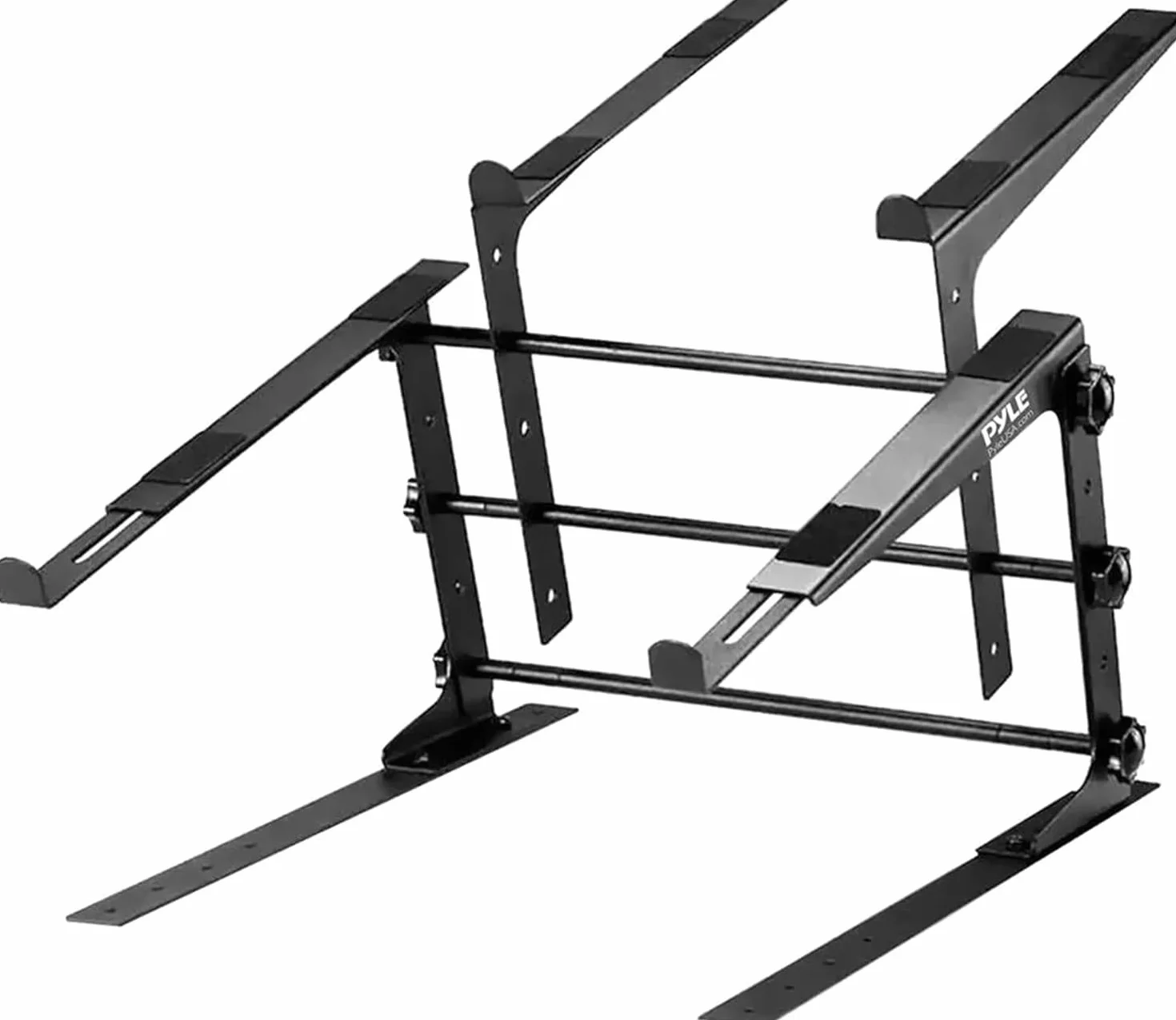 Pyle Supporto Laptop Portatile Doppio, Altezza Regolabile, Design Ergonomico, Punte Antiscivolo per DJ, Attrezzature Audio, Workstation, Gaming Supporto Laptop, Supporto Notebook