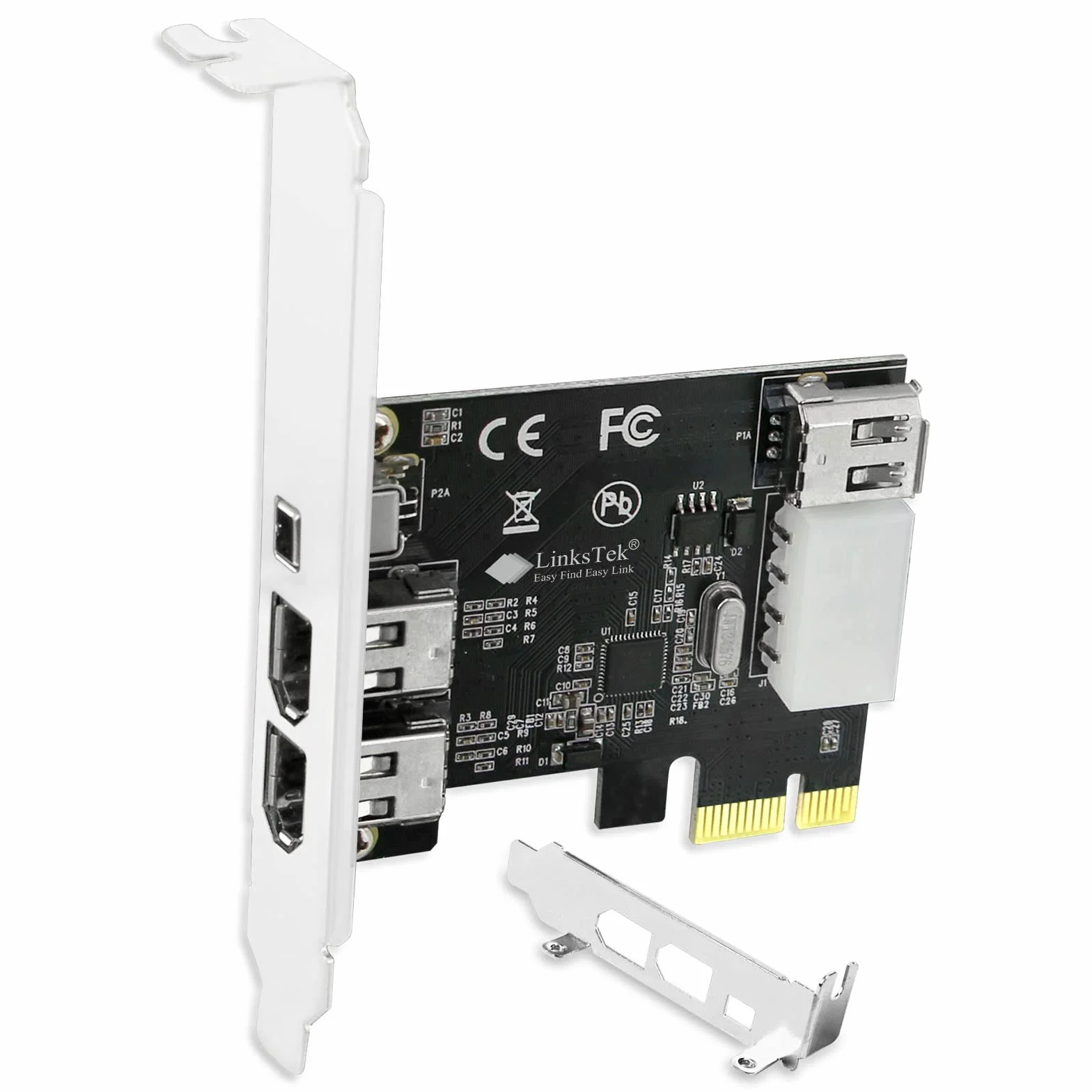 Scheda di espansione PCIE FireWire 400 a 4 porte 1394A 1394A per PC desktop Windows, 3 porte 6 pin e 1 porta 4 pin 1394A 400 Mbps, con cavi a 4 pin 1394A 1394A e staffa a basso profilo