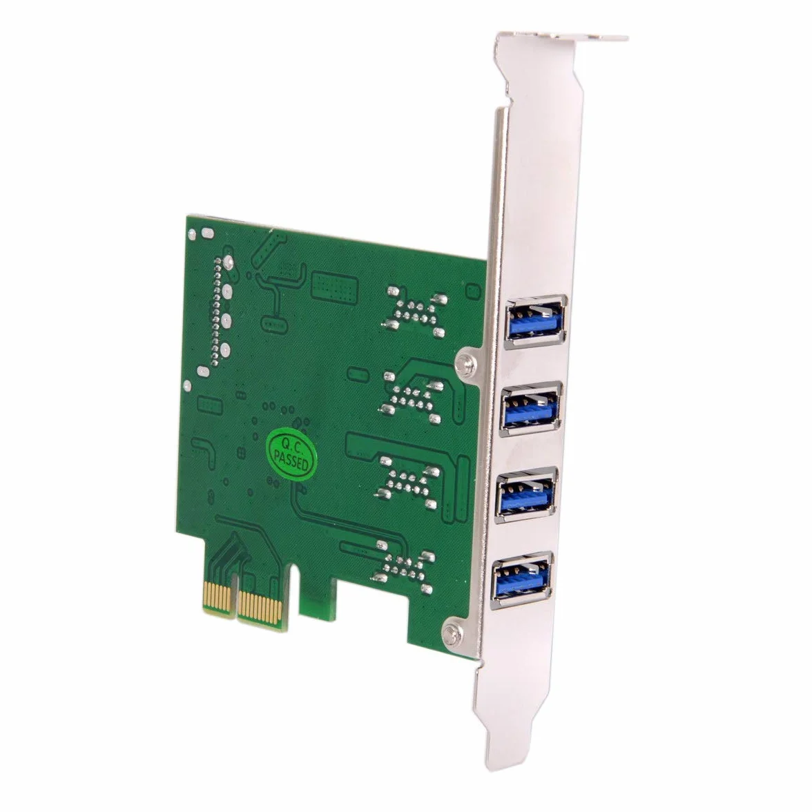 chenyang CY Low Profile 4 Ports PCI-E to USB 3.0 HUB PCI Express Expansion Card Adapter 5Gbps for Motherboard
