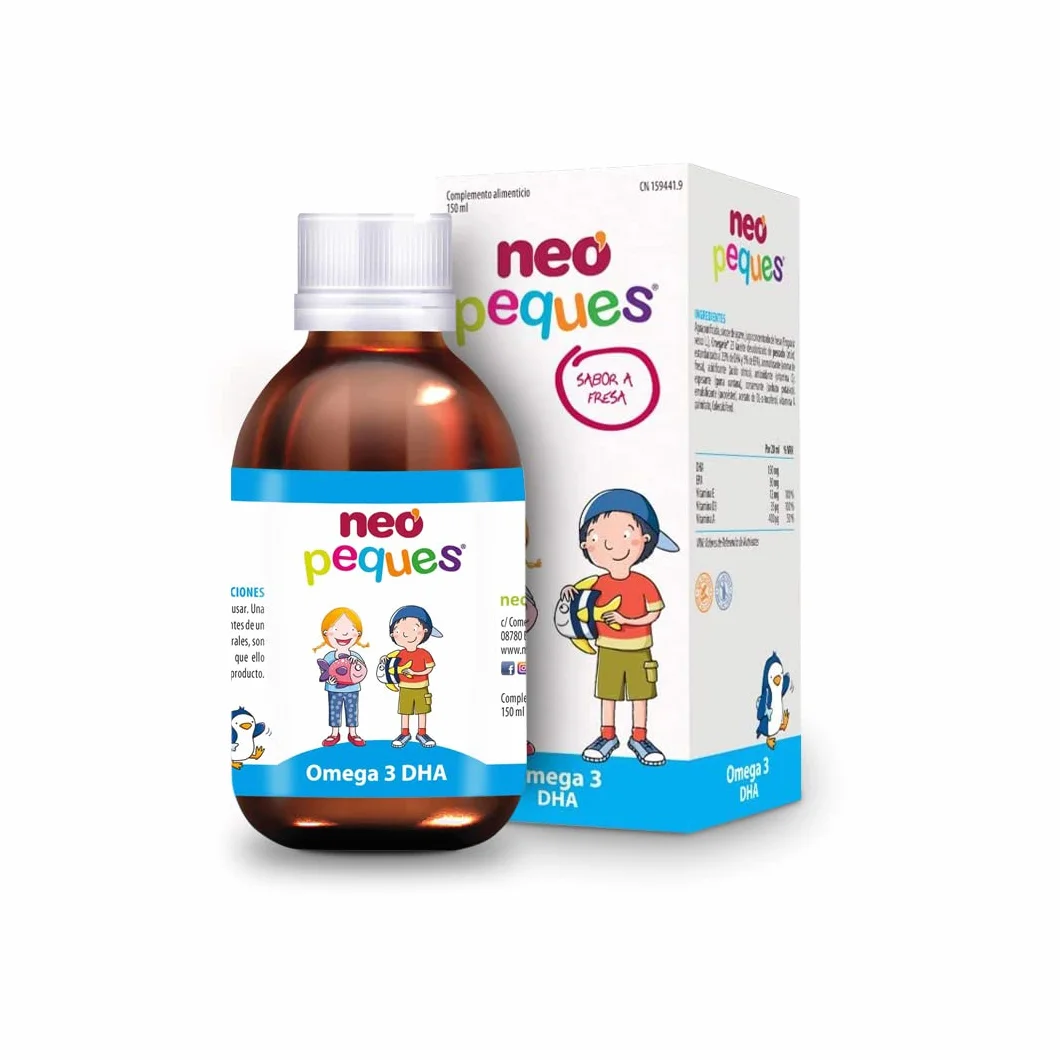 NEO PEQUES Sciroppo Omega 3 DHA 150 ml per bambini concentrazione gusto fragola