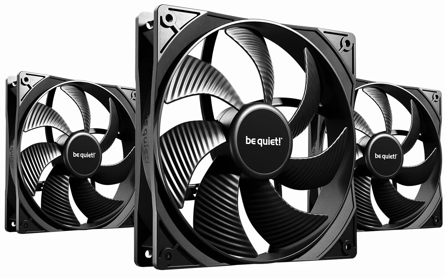 be quiet! Pure Wings 3 ventola PWM da 140 mm, 3 ventole incluse, alta velocità massima, bassa velocità minima, telaio della ventola ottimizzato, alta pressione dell'aria, funzionamento molto